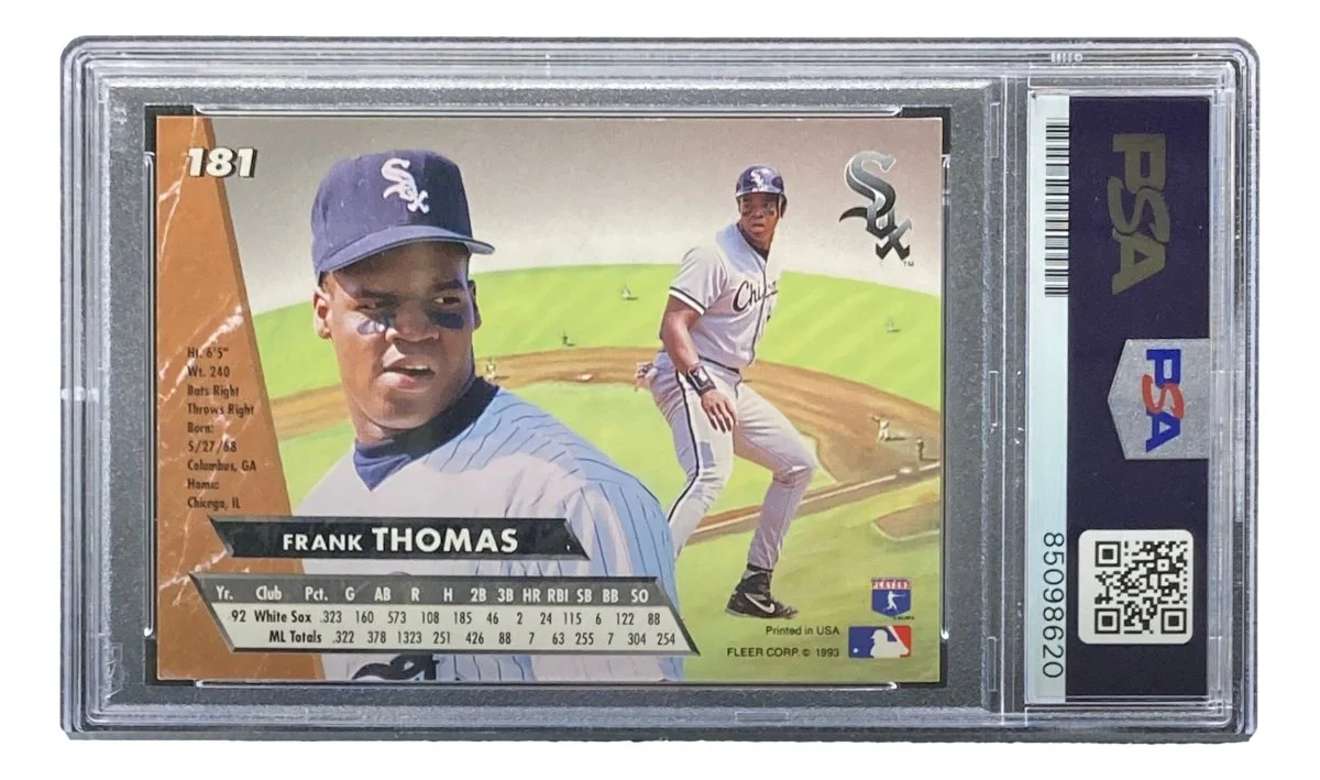 Frank Thomas Signed 1993 Fleer #181 Chicago White Sox Trading Card PSA/DNA - Image 2