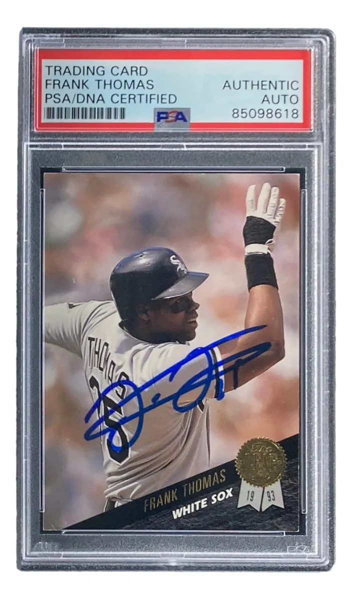 Frank Thomas Signed 1993 Leaf #195 Chicago White Sox Trading Card PSA/DNA - Image 3