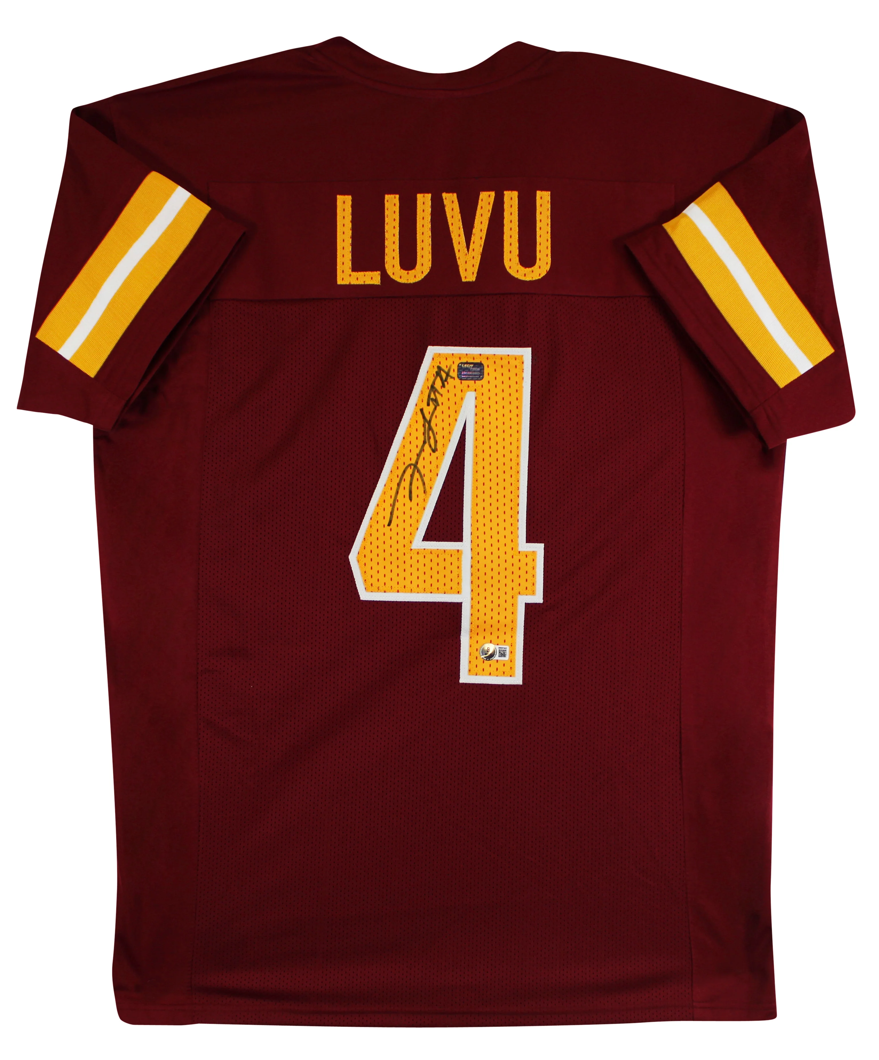Frankie Luvu Authentic Signed Maroon Pro Style Jersey Autographed BAS Witnessed - Image 2