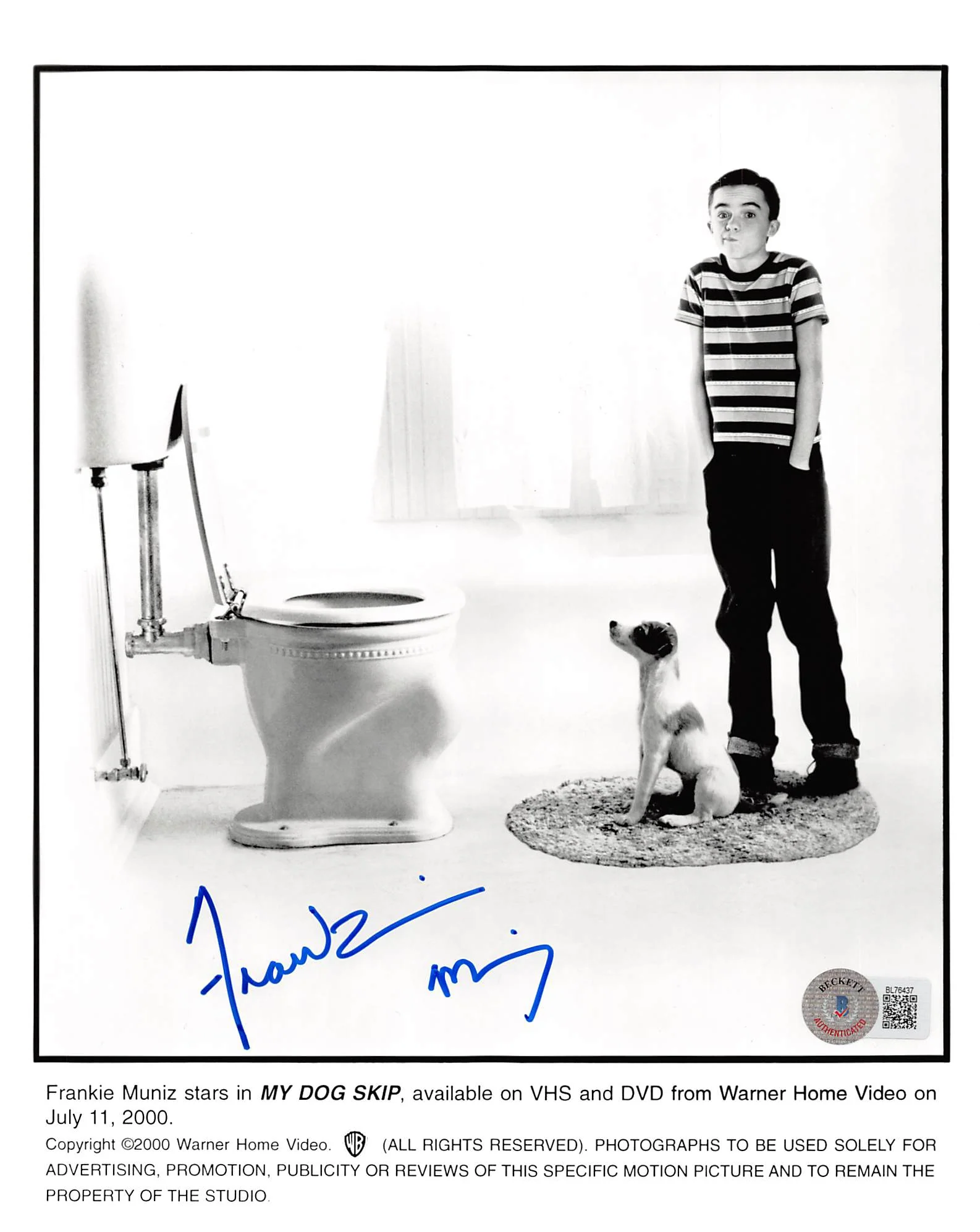Frankie Muniz My Dog Skip Authentic Signed 8x10 Photo Autographed BAS #BL76437 - Image 2