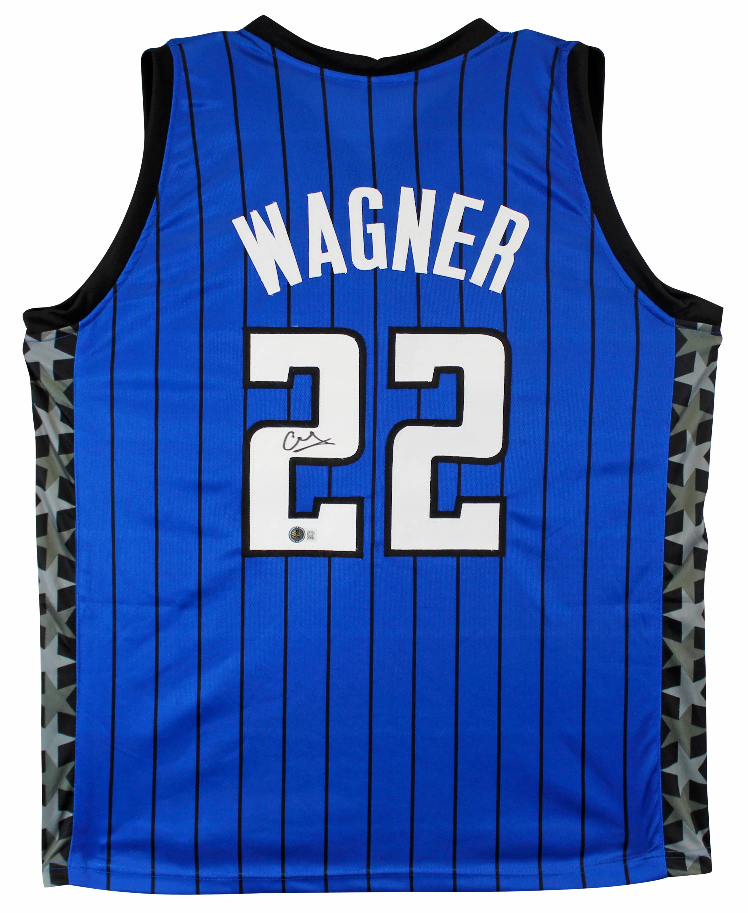 Franz Wagner Authentic Signed Blue Pro Style Jersey W/ Black Stripes BAS Witness - Image 2