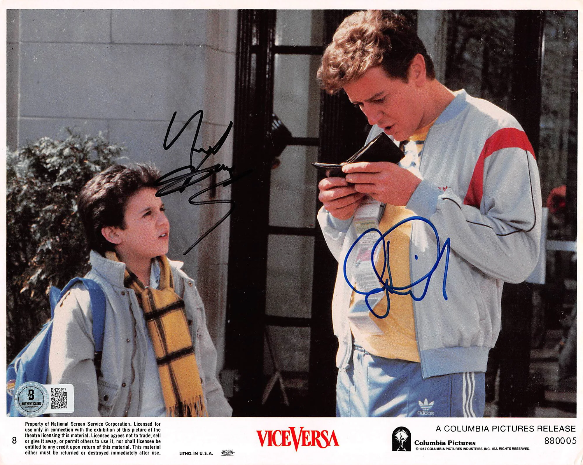Fred Savage & Judge Reinhold Vice Versa Authentic Signed 8x10 Photo BAS #BN29197 - Image 2