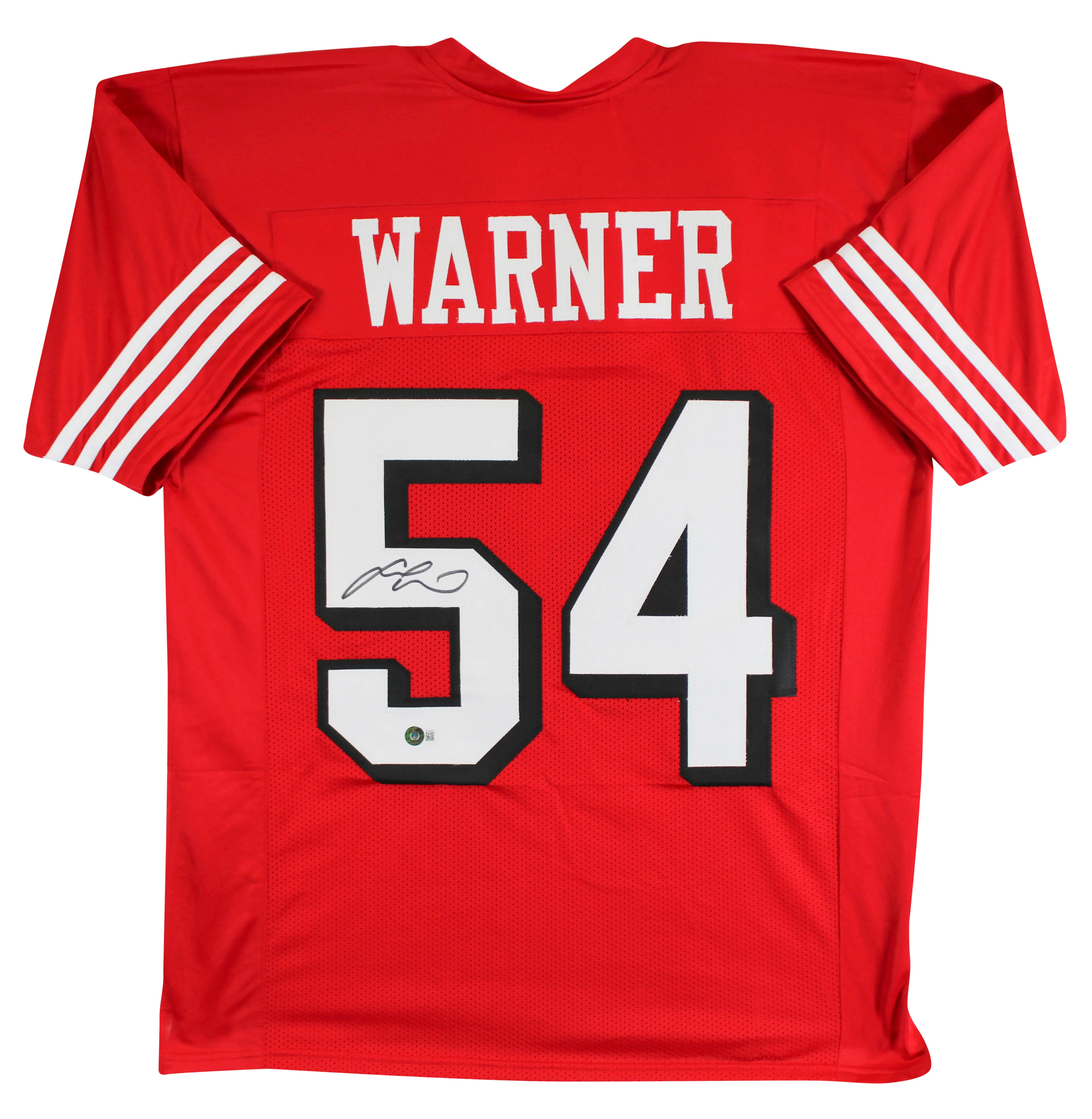 Fred Warner Authentic Signed Red Pro Style Jersey w/ Dropshadow BAS - Image 2