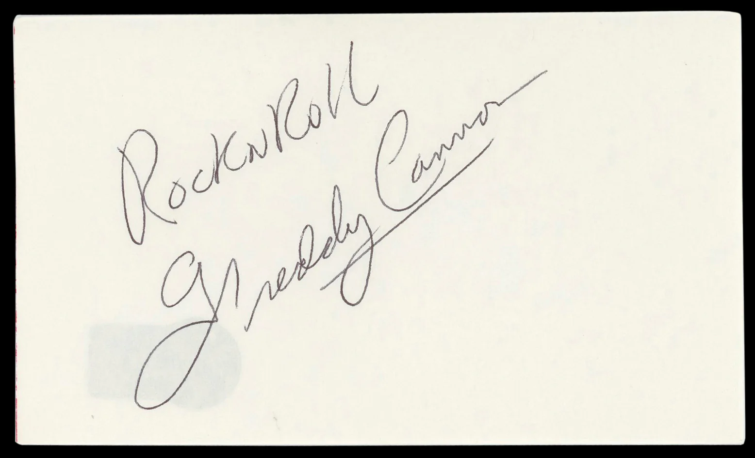 Freddy Cannon Musician "Rock N Roll" Signed 3x5 Index Card BAS #BM57155