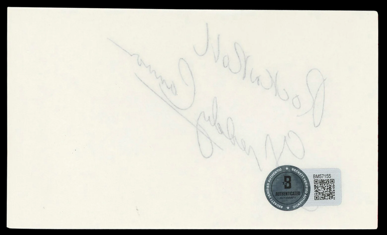 Freddy Cannon Musician "Rock N Roll" Signed 3x5 Index Card BAS #BM57155 - Image 3
