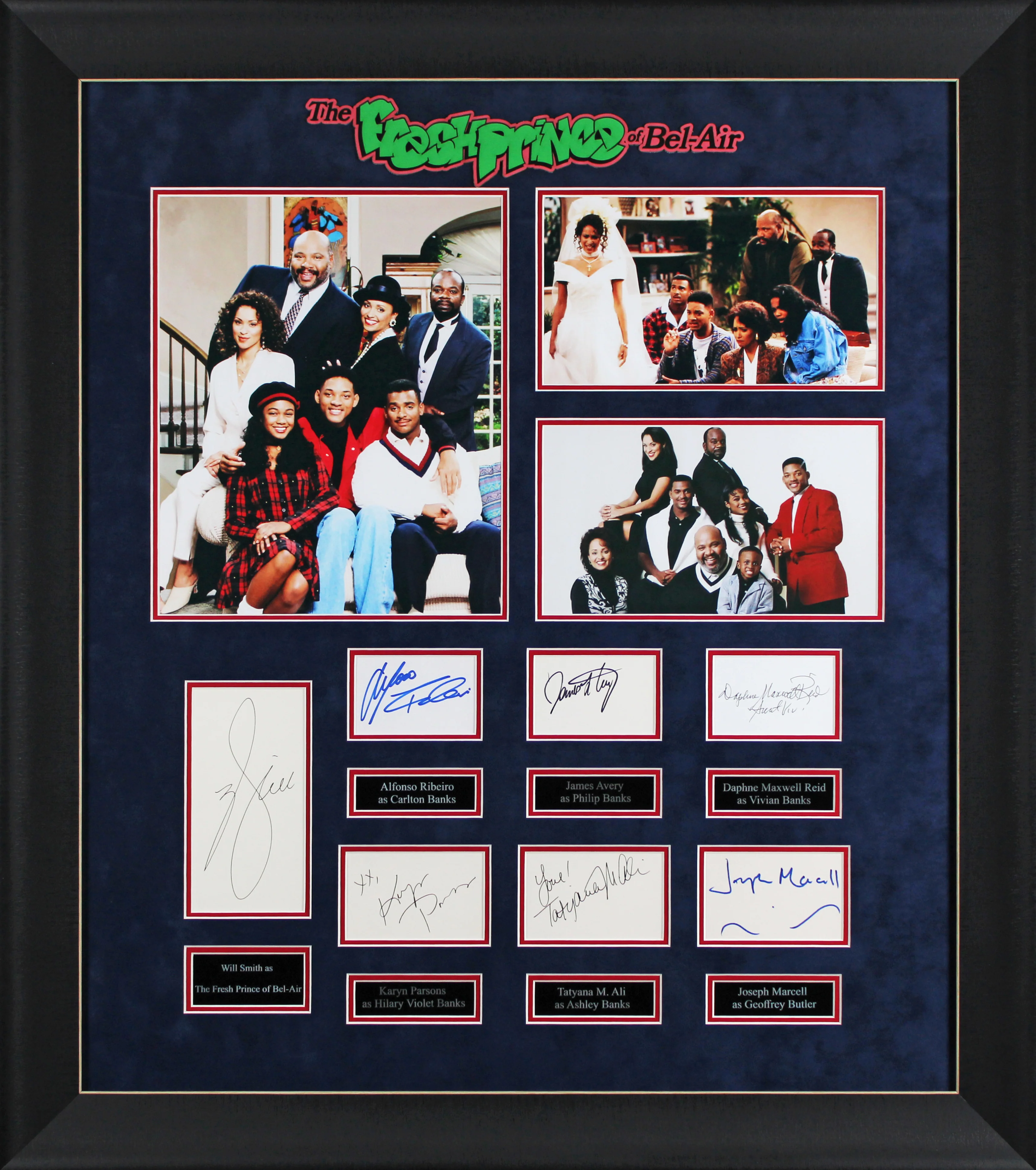Fresh Prince of Bel-Air (7) Smith, Parsons, Ribeiro +4 Signed Framed Display BAS - Image 2