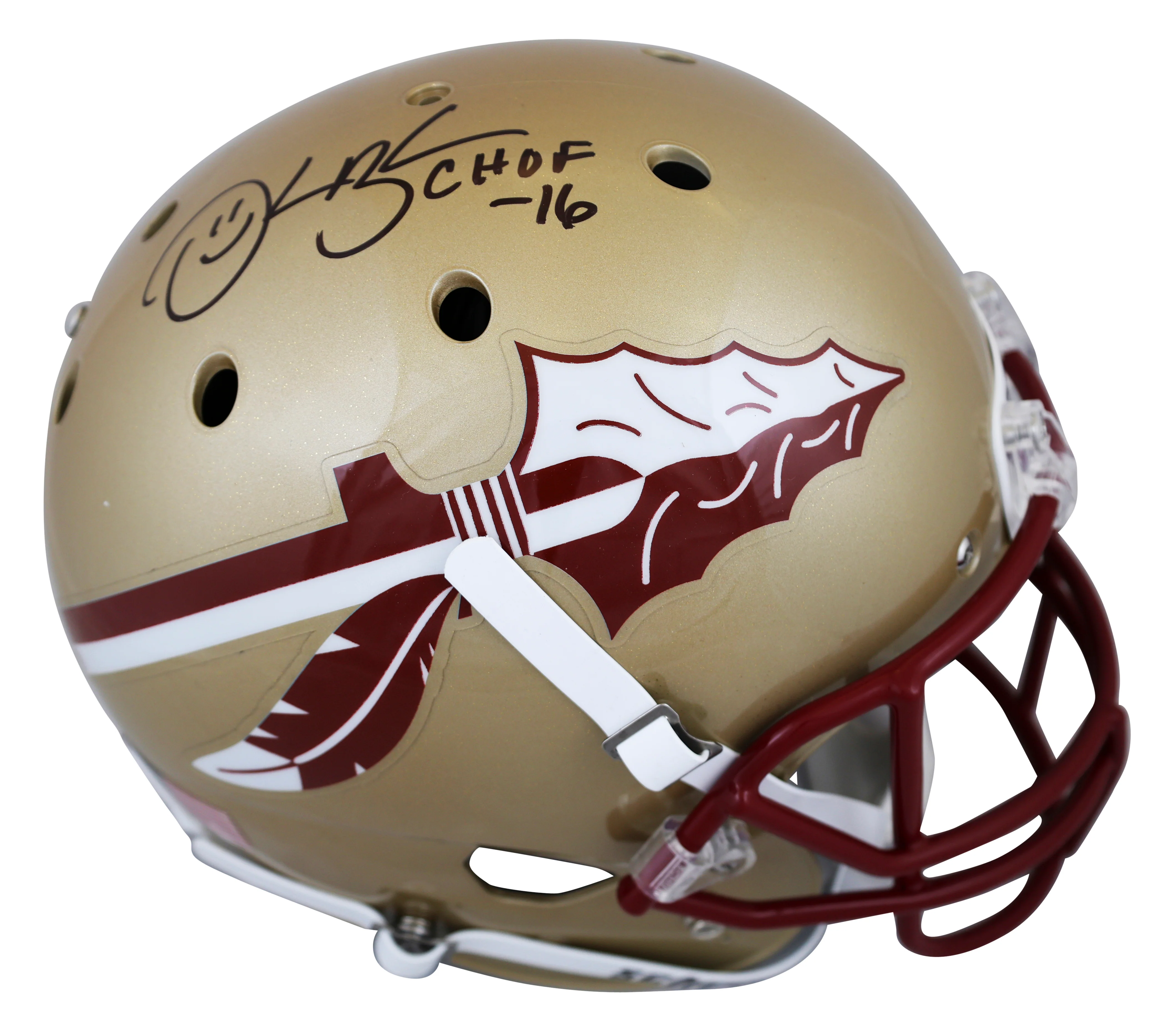 FSU Derrick Brooks "CHOF 16" Signed Schutt Full Size Rep Helmet W/ Case BAS Wit - Image 3