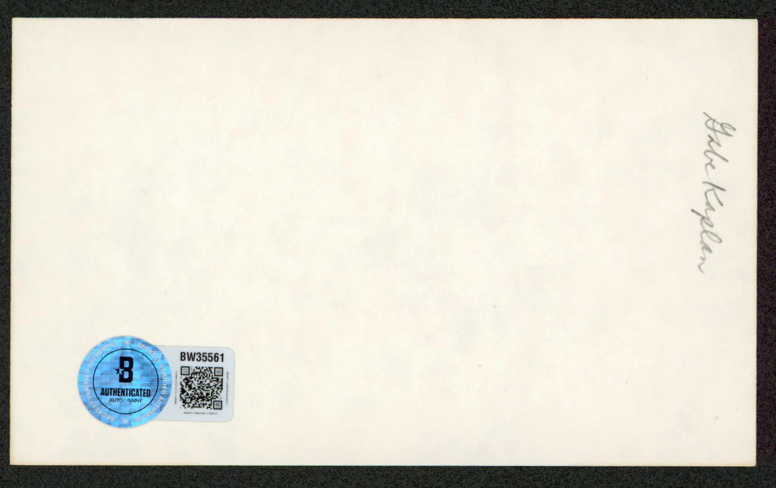 Gabe Kaplan Lewis & Clark Authentic Signed 3x5 Index Card BAS #BW35561 - Image 3