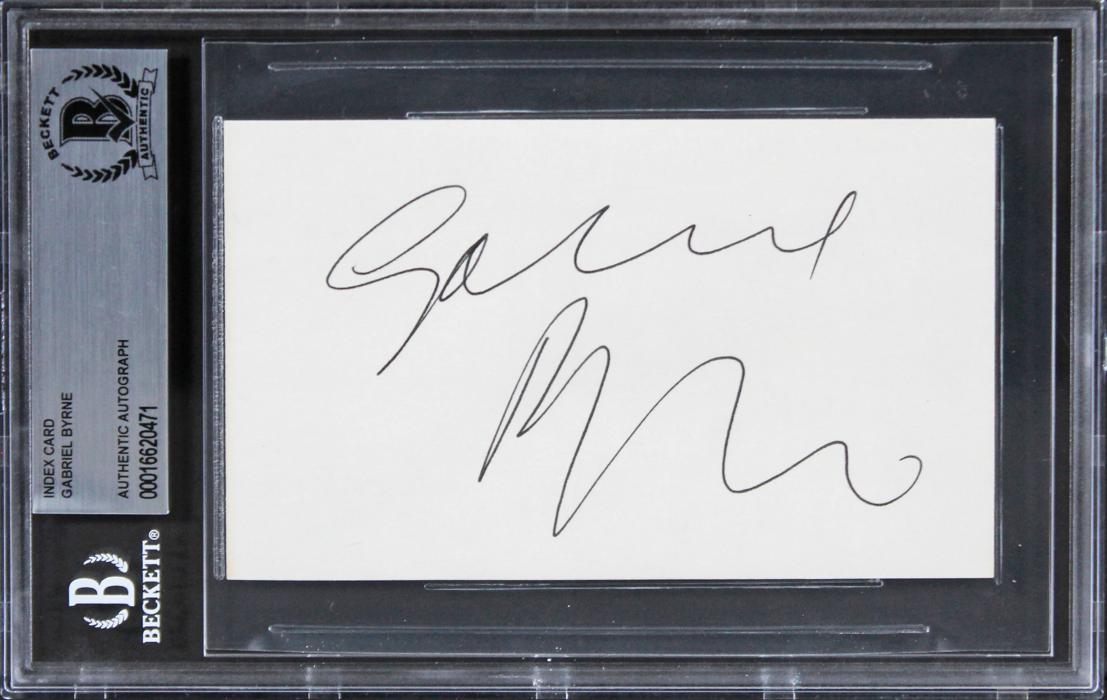 Gabriel Byrne The Usual Suspects Authentic Signed 3x5 Index Card BAS Slabbed 2 - Image 2