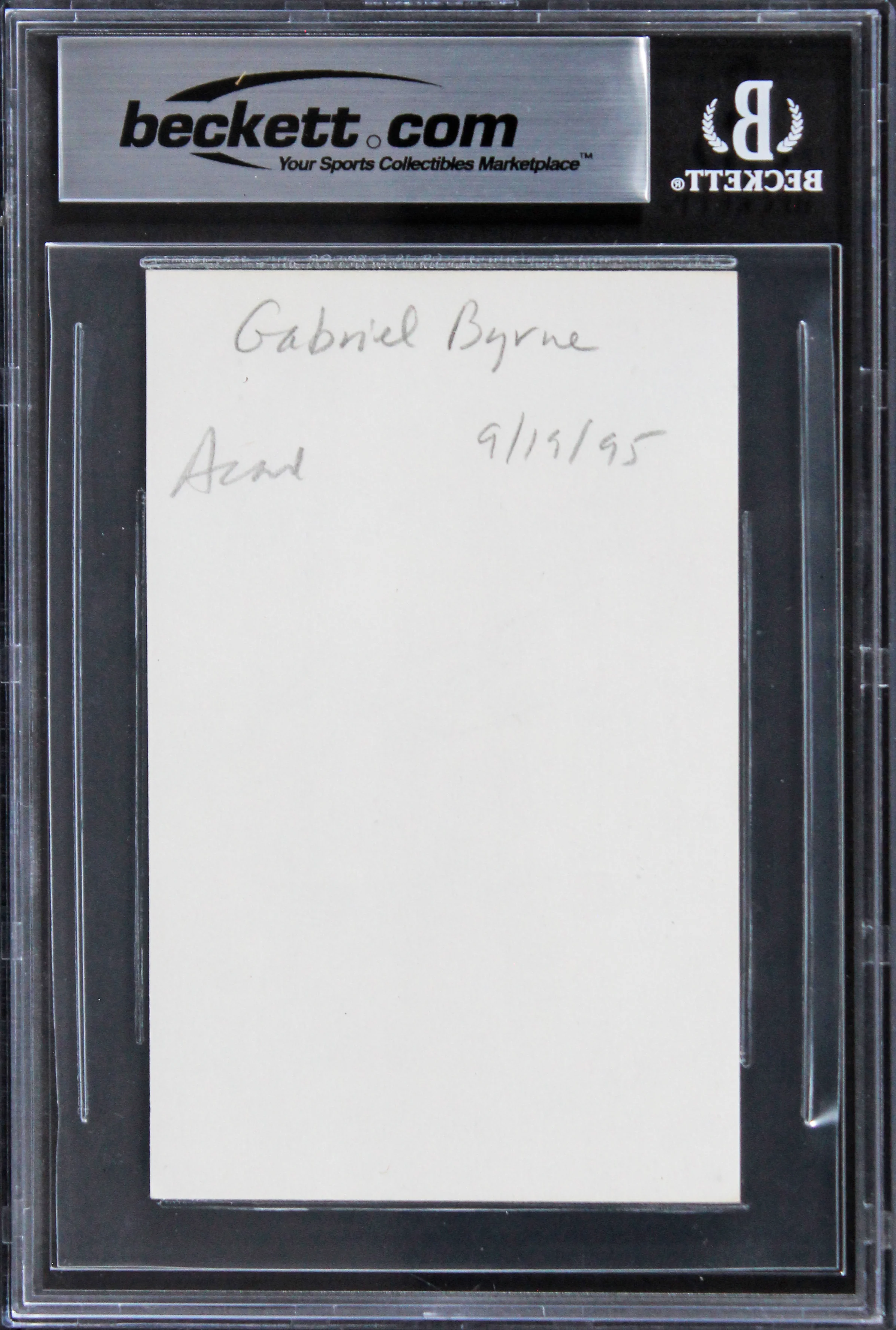 Gabriel Byrne The Usual Suspects Authentic Signed 3x5 Index Card BAS Slabbed 2 - Image 3