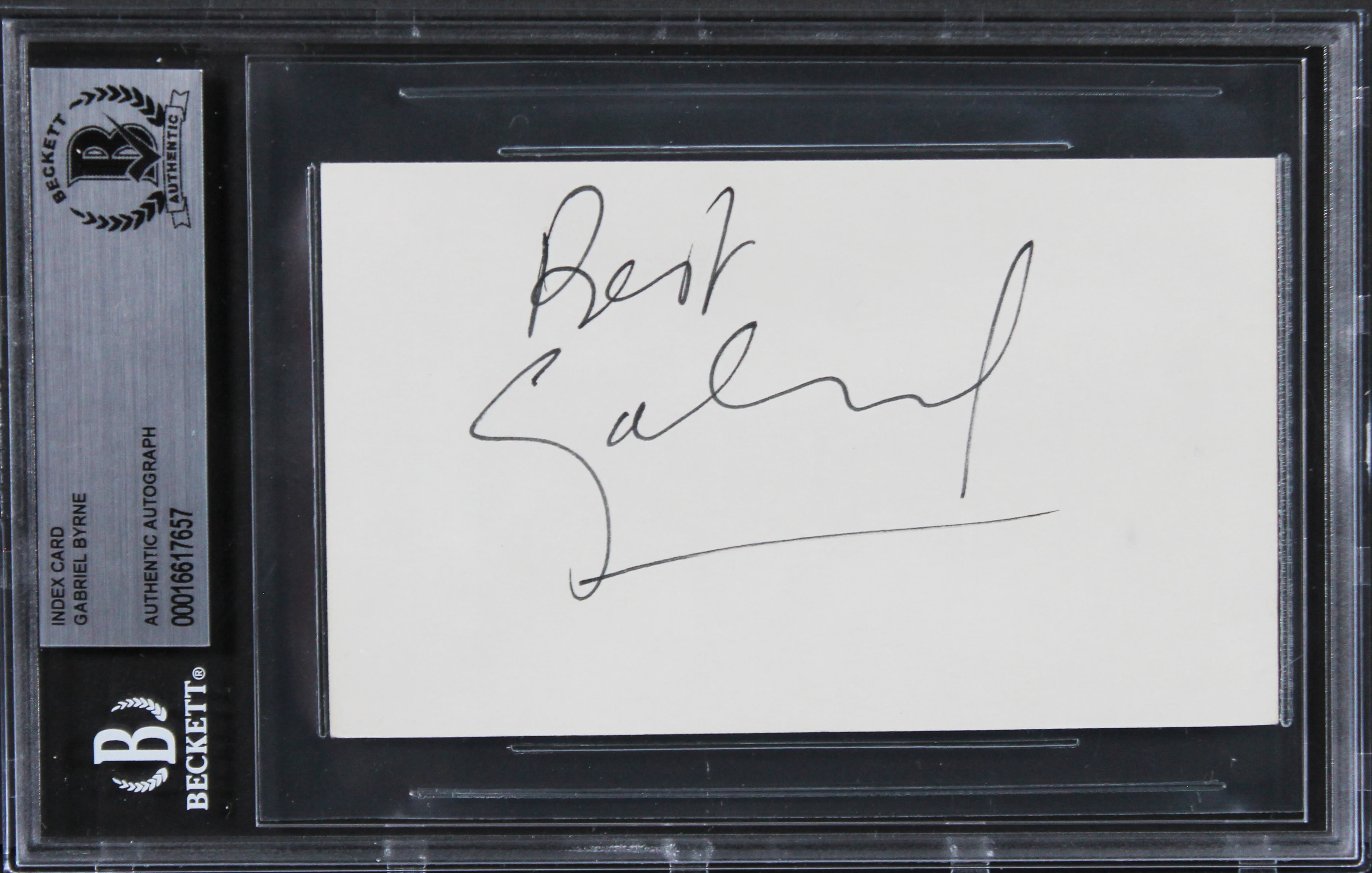 Gabriel Byrne The Usual Suspects Authentic Signed 3x5 Index Card BAS Slabbed 3 - Image 2