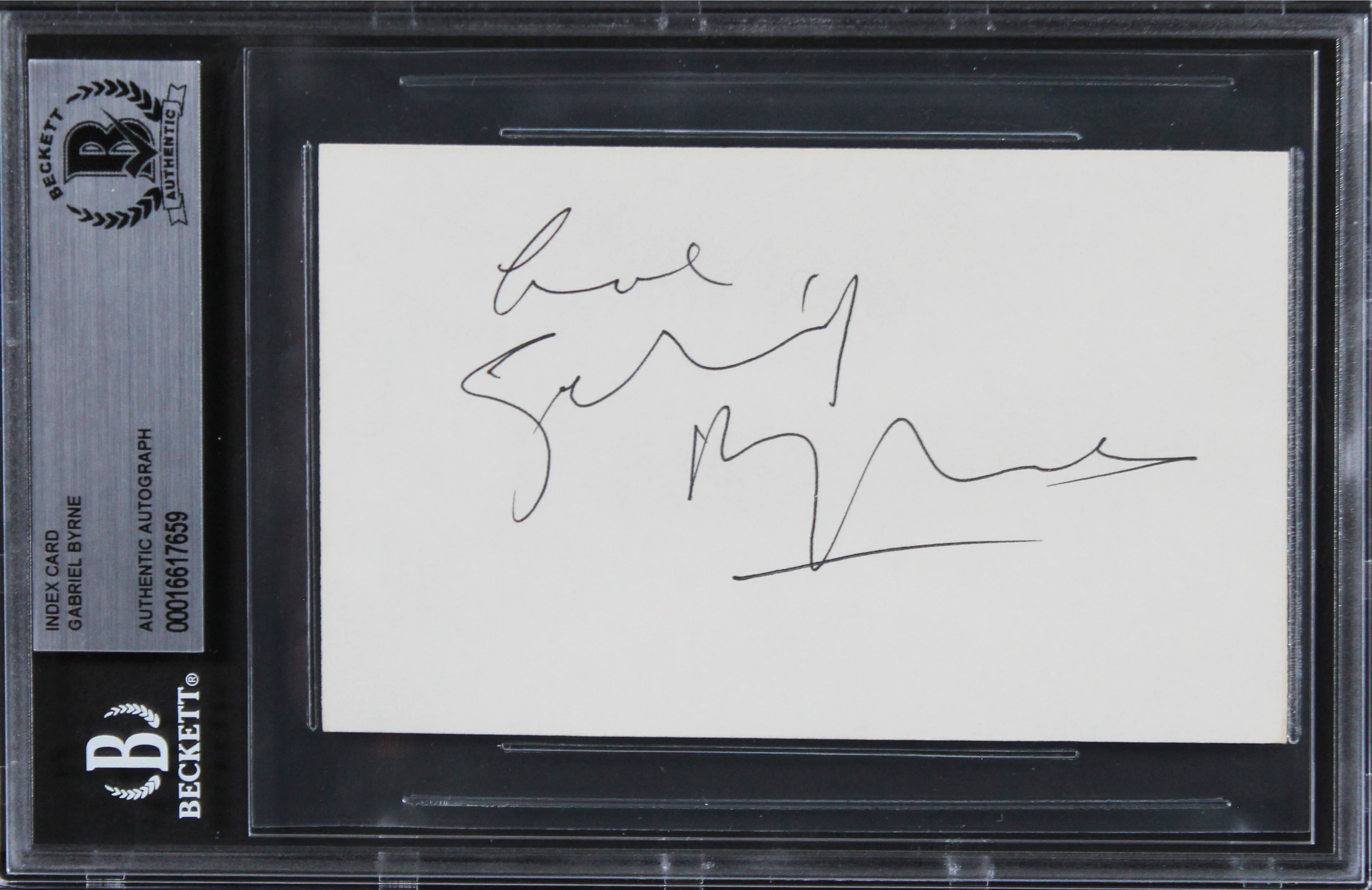 Gabriel Byrne The Usual Suspects Authentic Signed 3x5 Index Card BAS Slabbed 2