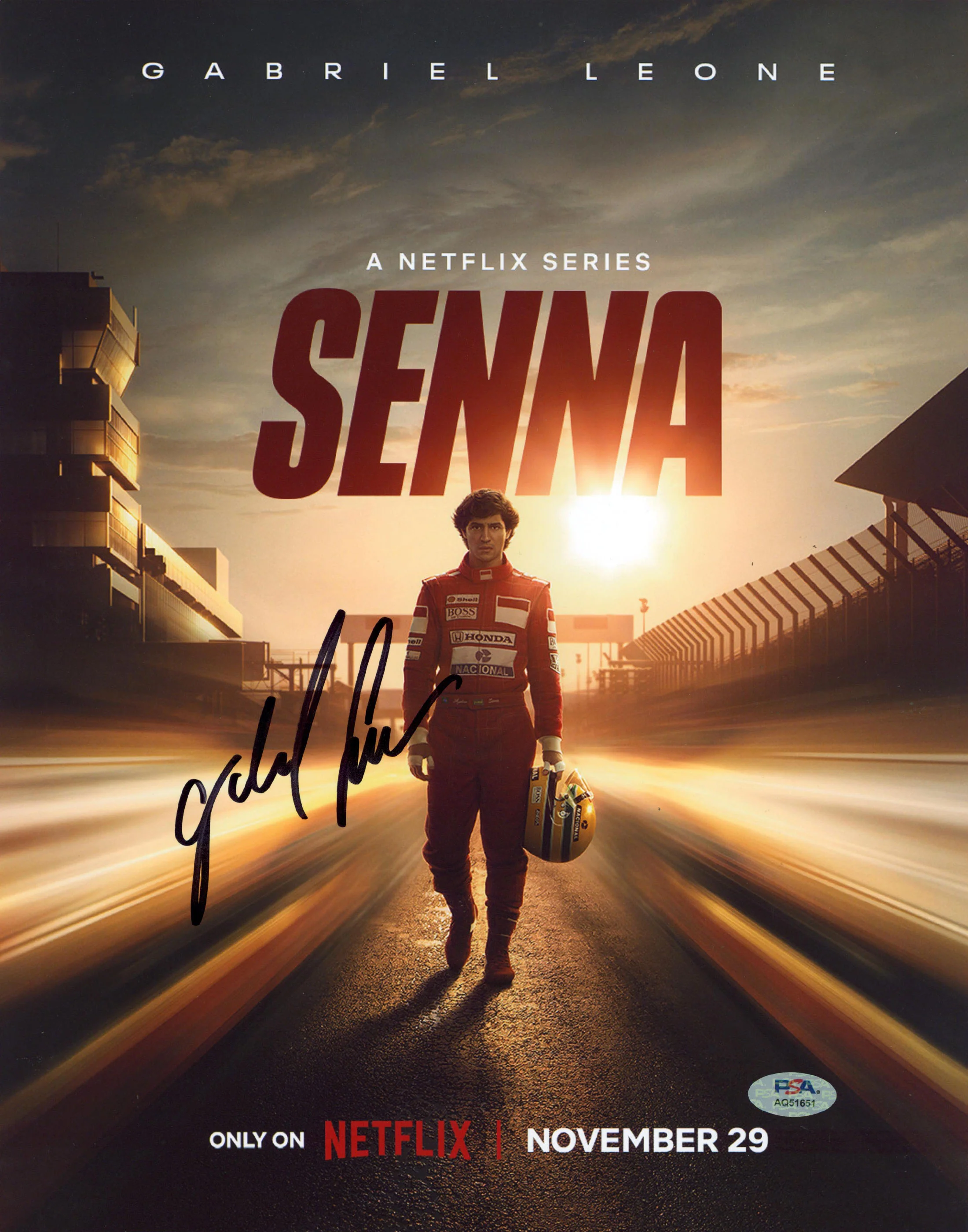 Gabriel Leone Senna Authentic Signed 11x14 Vertical Photo PSA/DNA #AQ51651