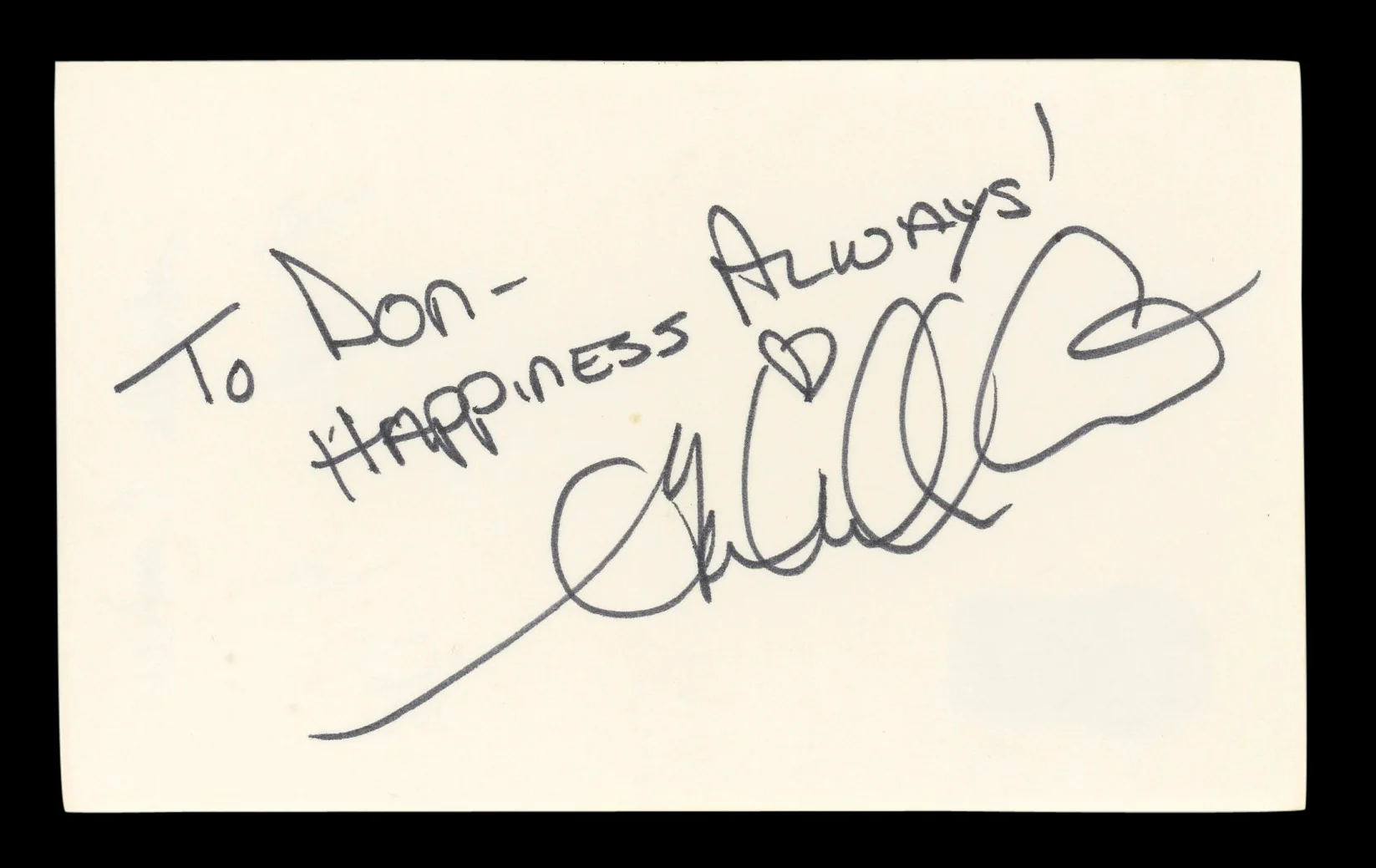 Gabrielle Carteris Beverly Hills 90210 To Don Signed 3x5 Index Card BAS #BL96673 - Image 2