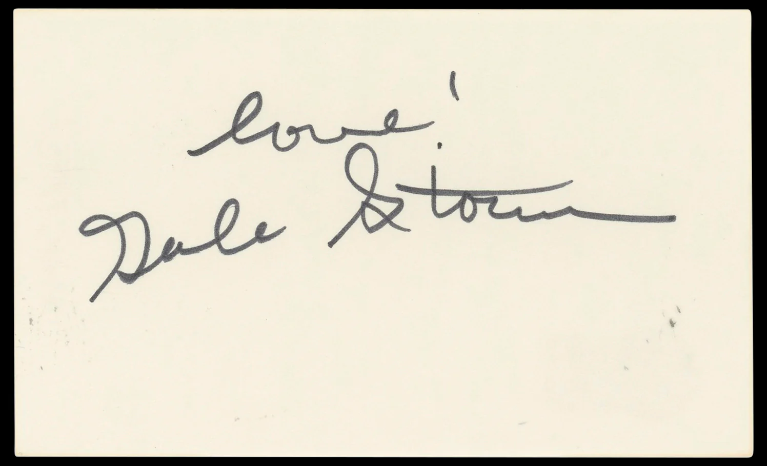 Gale Storm My Little Margie "Love!" Authentic Signed 3x5 Index Card BAS #BN33265 - Image 2