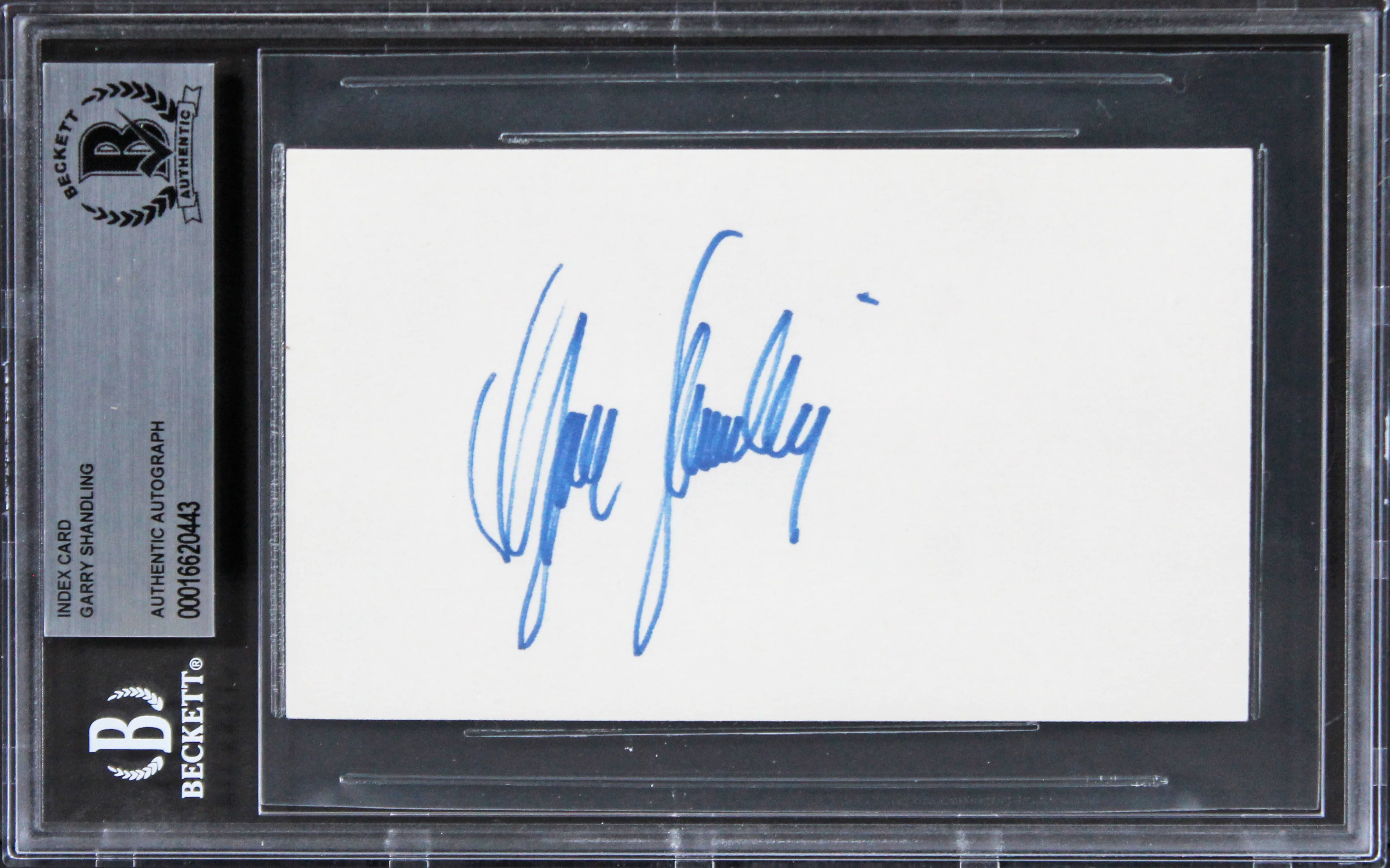 Garry Shandling The Larry Sanders Show Signed 3x5 Index Card BAS Slabbed - Image 2