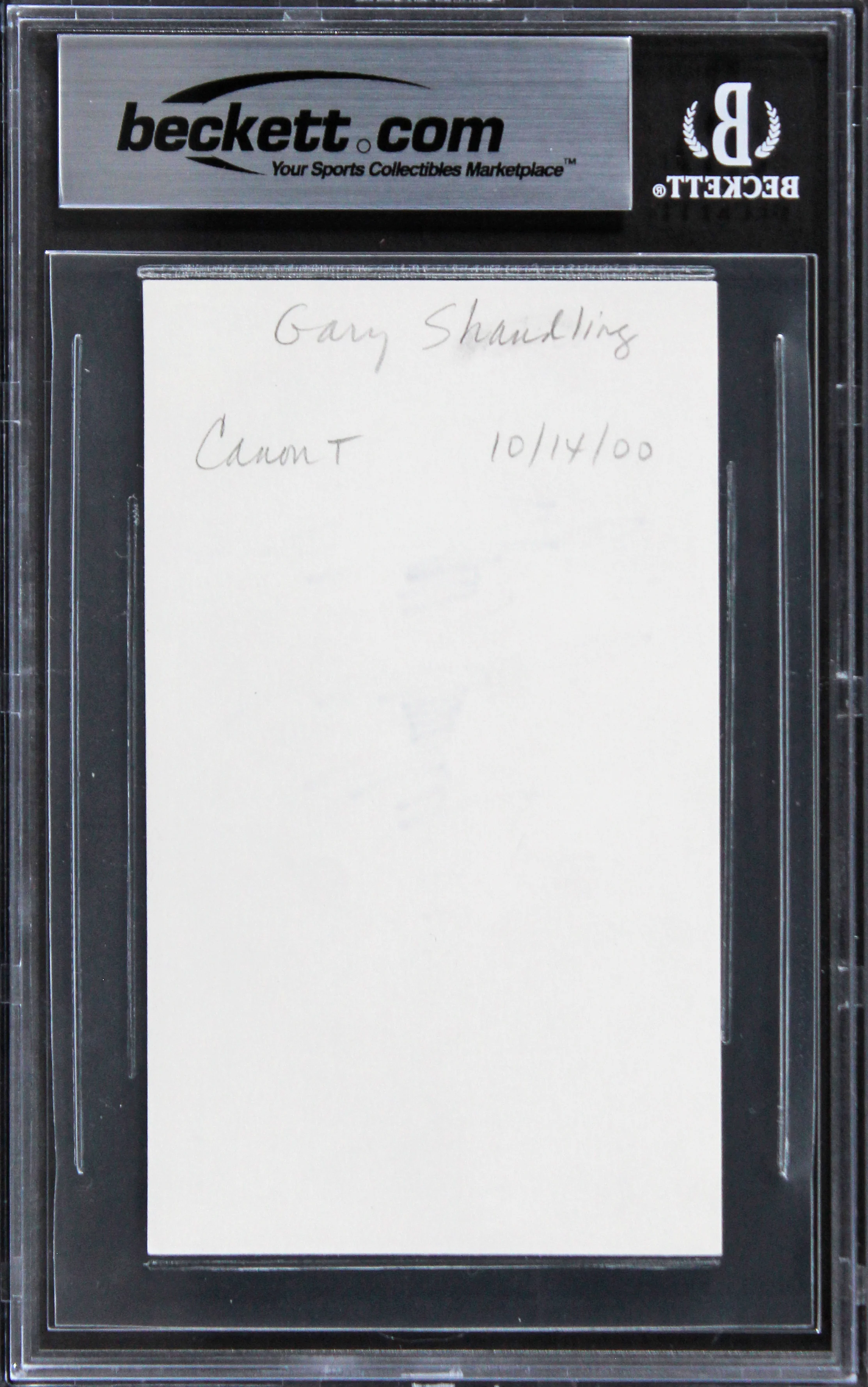Garry Shandling The Larry Sanders Show Signed 3x5 Index Card BAS Slabbed - Image 3