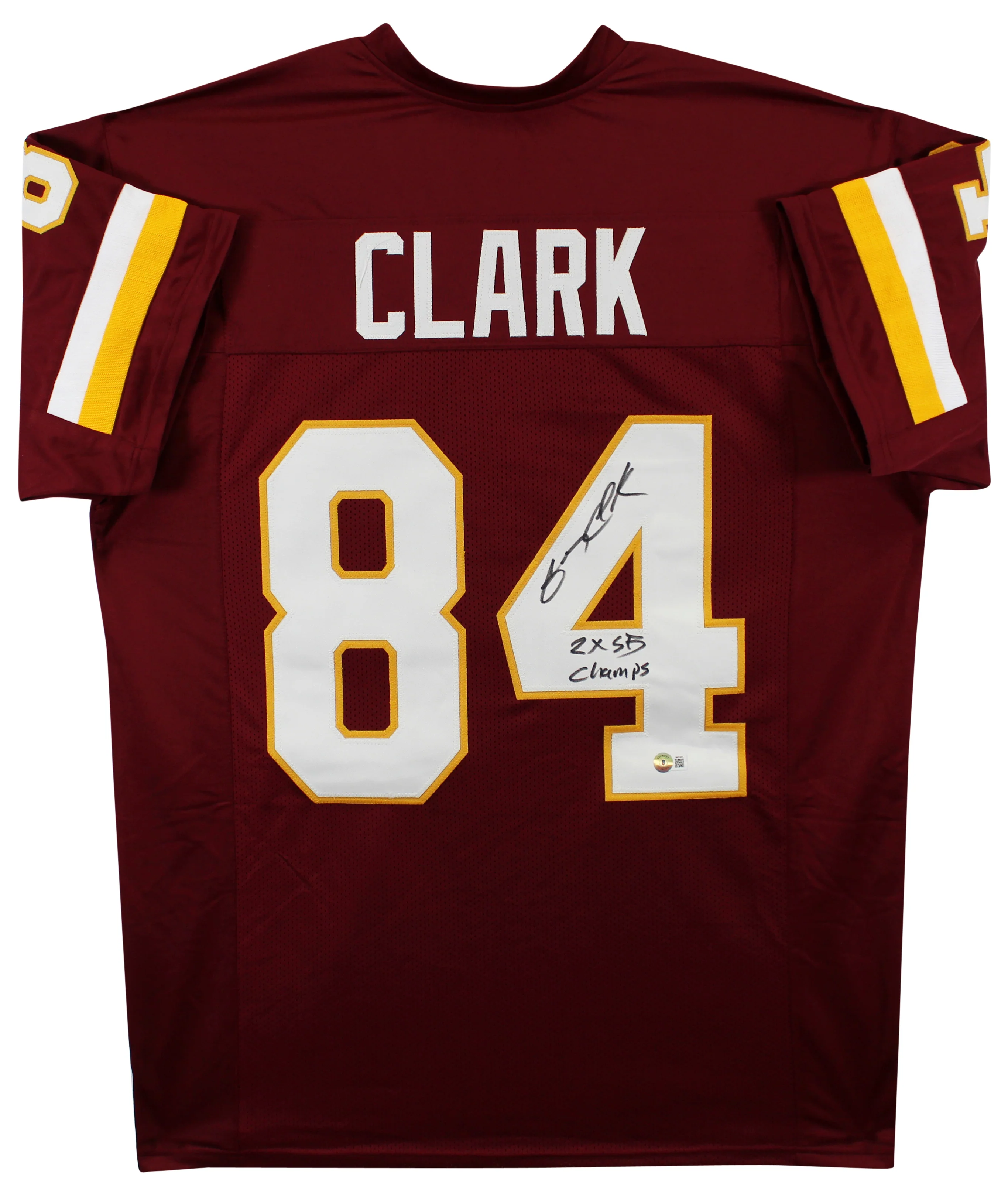 Gary Clark "2x SB Champ" Authentic Signed Maroon Pro Style Jersey BAS Witnessed - Image 2