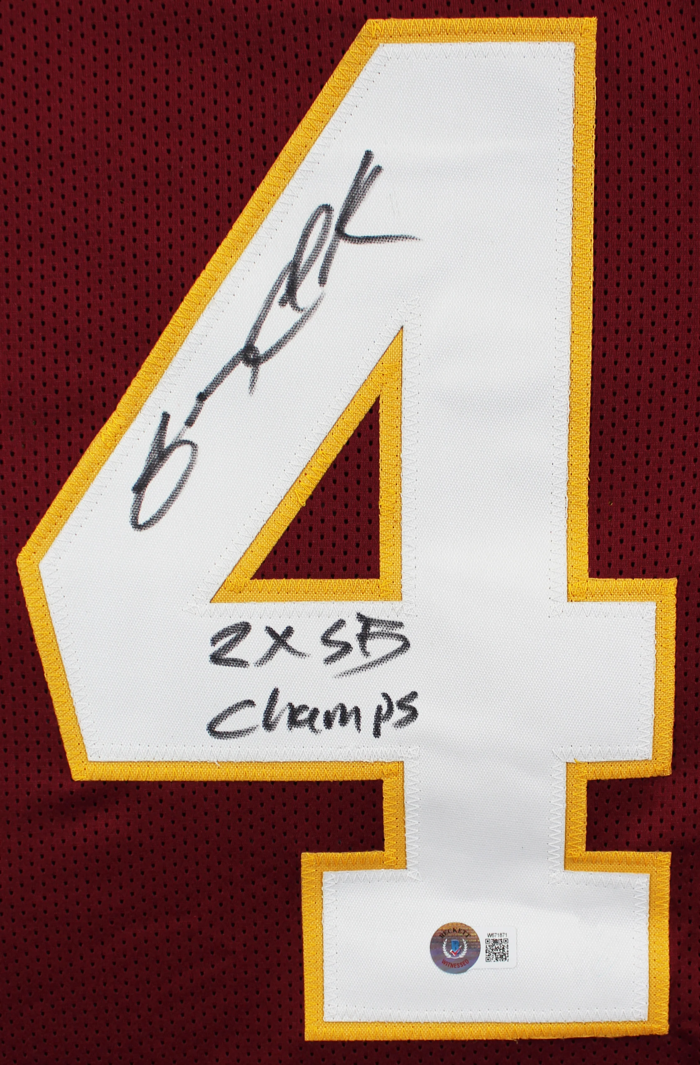 Gary Clark "2x SB Champ" Authentic Signed Maroon Pro Style Jersey BAS Witnessed - Image 3