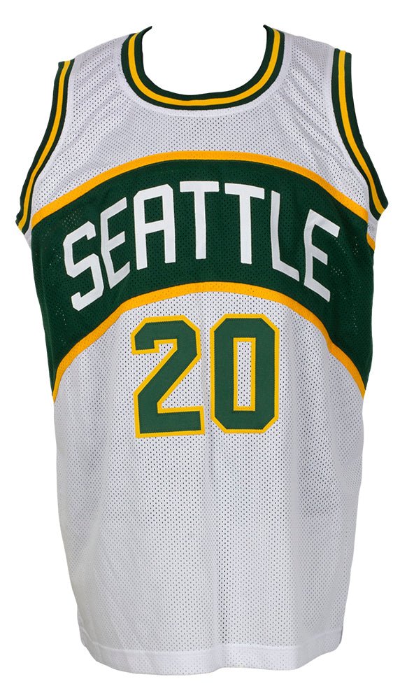 Gary Payton Seattle Signed White Basketball Jersey BAS ITP - Image 4