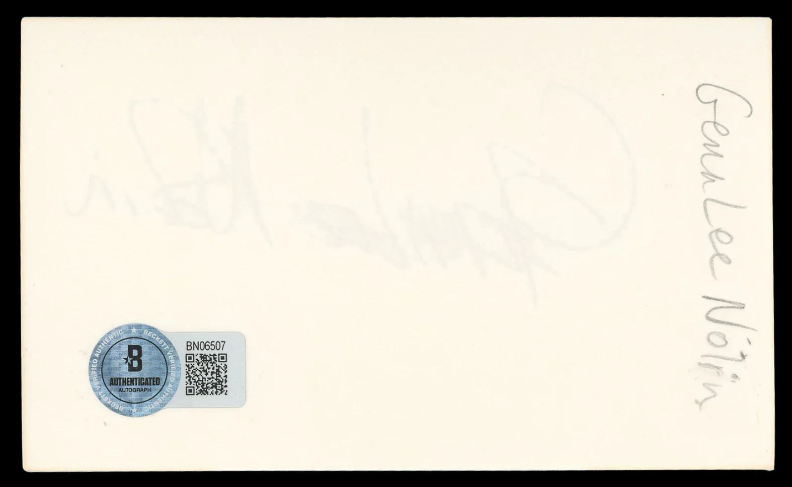 Gena Lee Nolin Baywatch Authentic Signed 3x5 Index Card Autographed BAS #BN06507 - Image 3