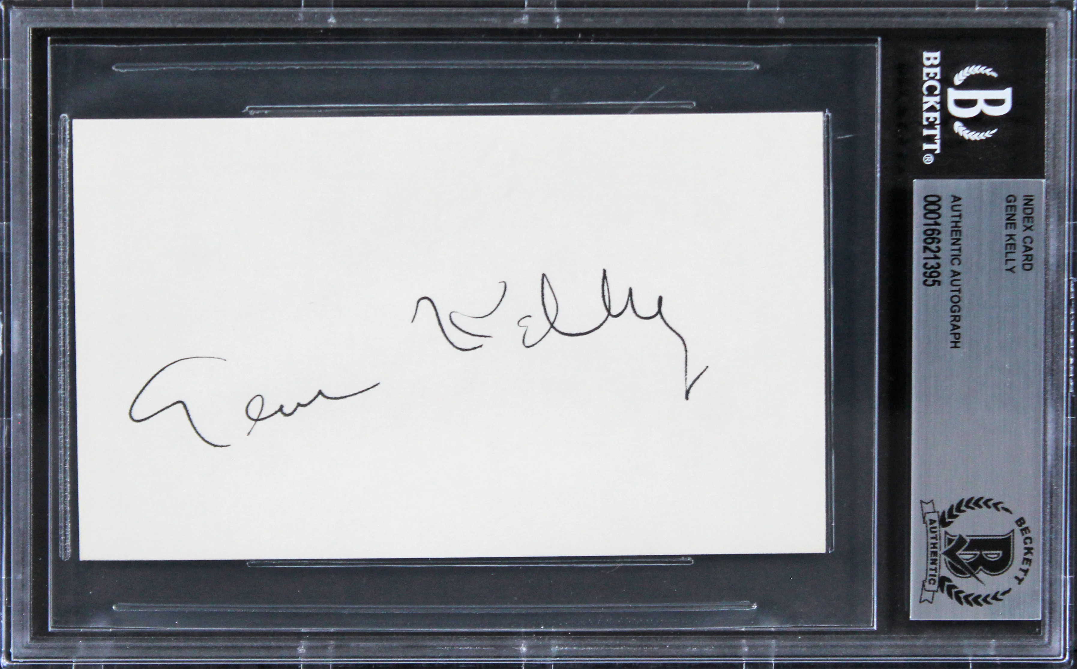 Gene Kelly Singin' in the Rain Authentic Signed 3x5 Index Card BAS Slabbed 1 - Image 2