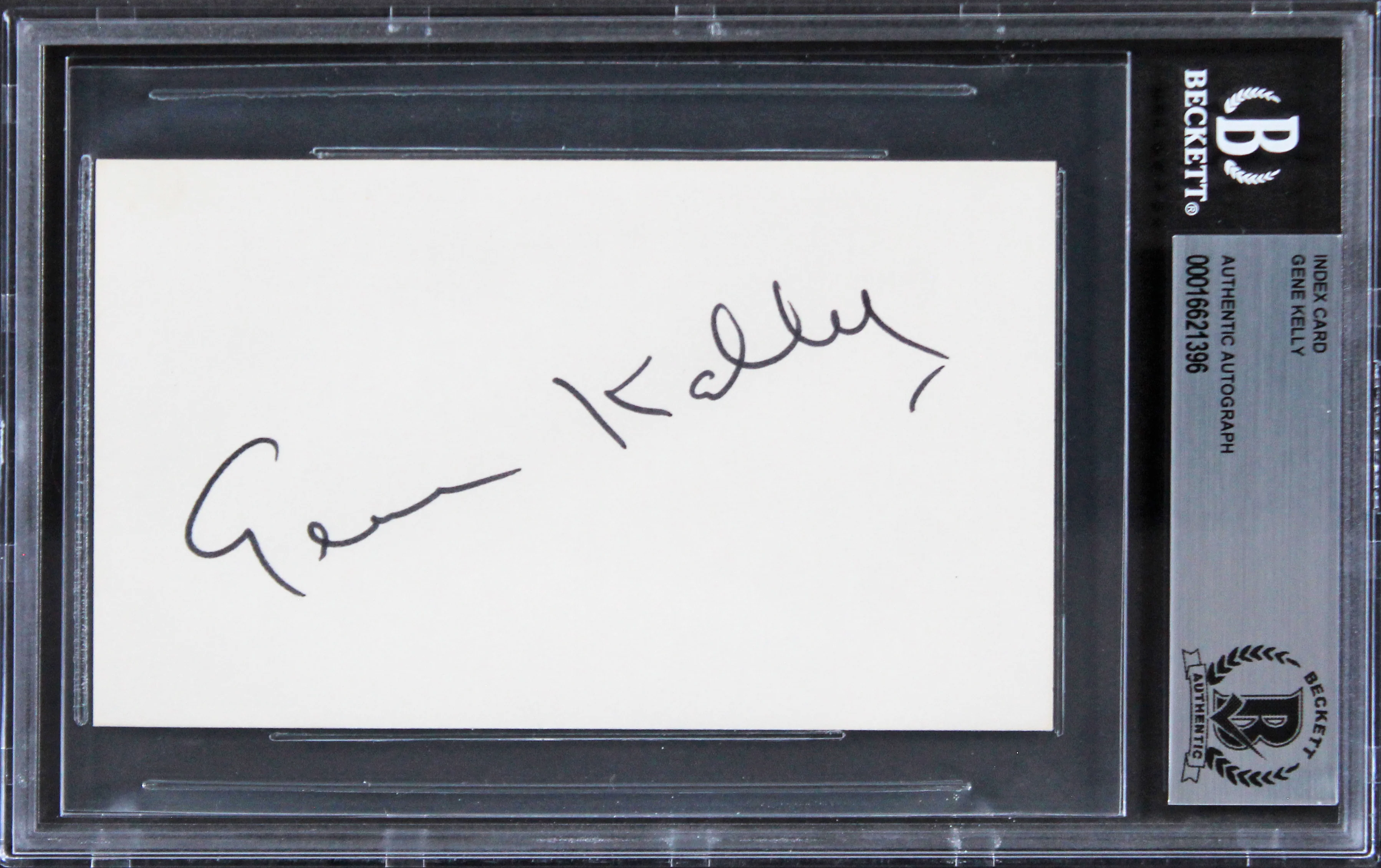 Gene Kelly Singin' in the Rain Authentic Signed 3x5 Index Card BAS Slabbed 2 - Image 2