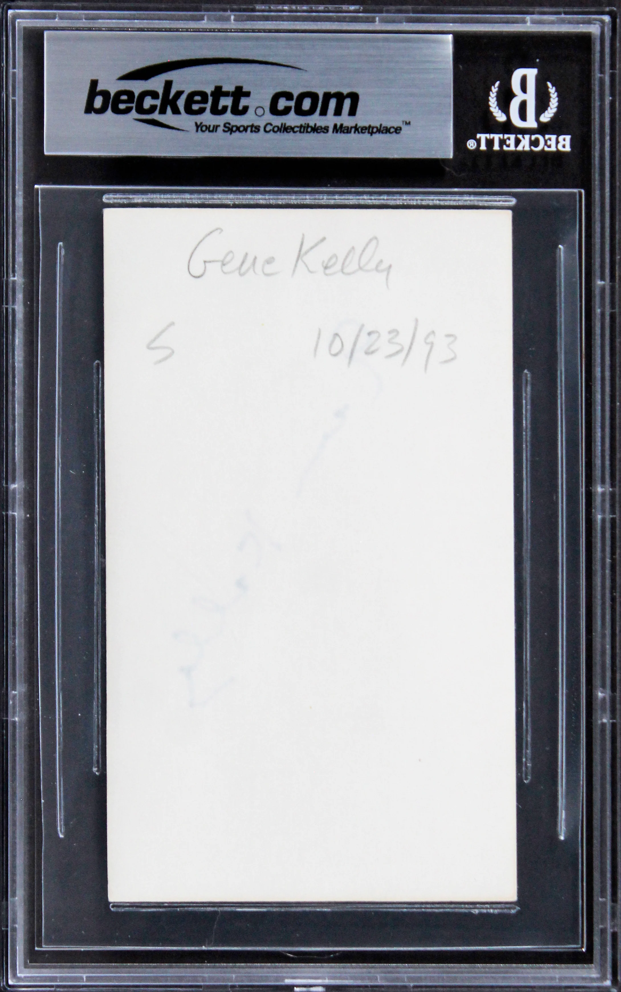 Gene Kelly Singing in the Rain Authentic Signed 3x5 Index Card BAS Slabbed 2 - Image 3