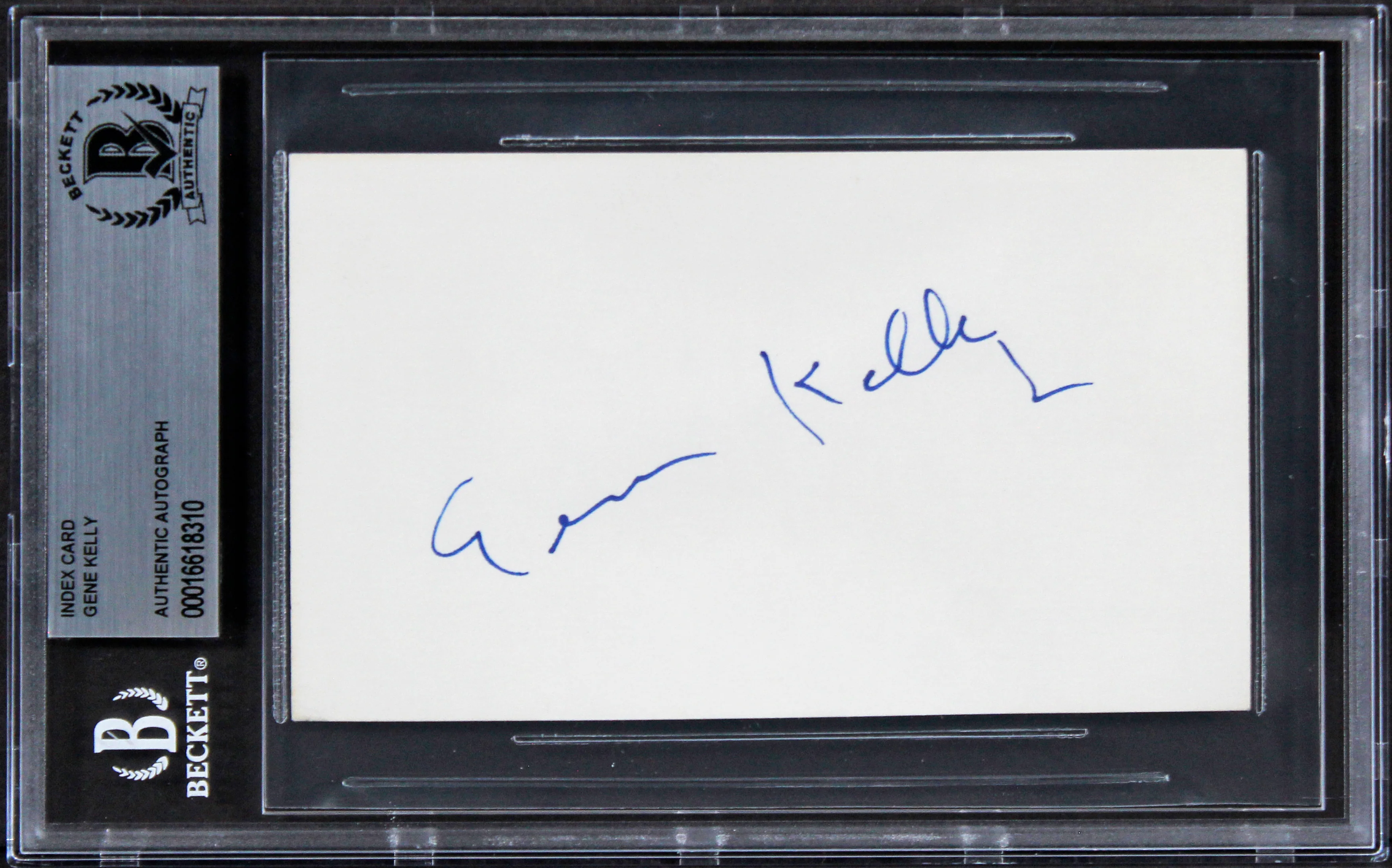 Gene Kelly Singing in the Rain Authentic Signed 3x5 Index Card BAS Slabbed 3 - Image 2