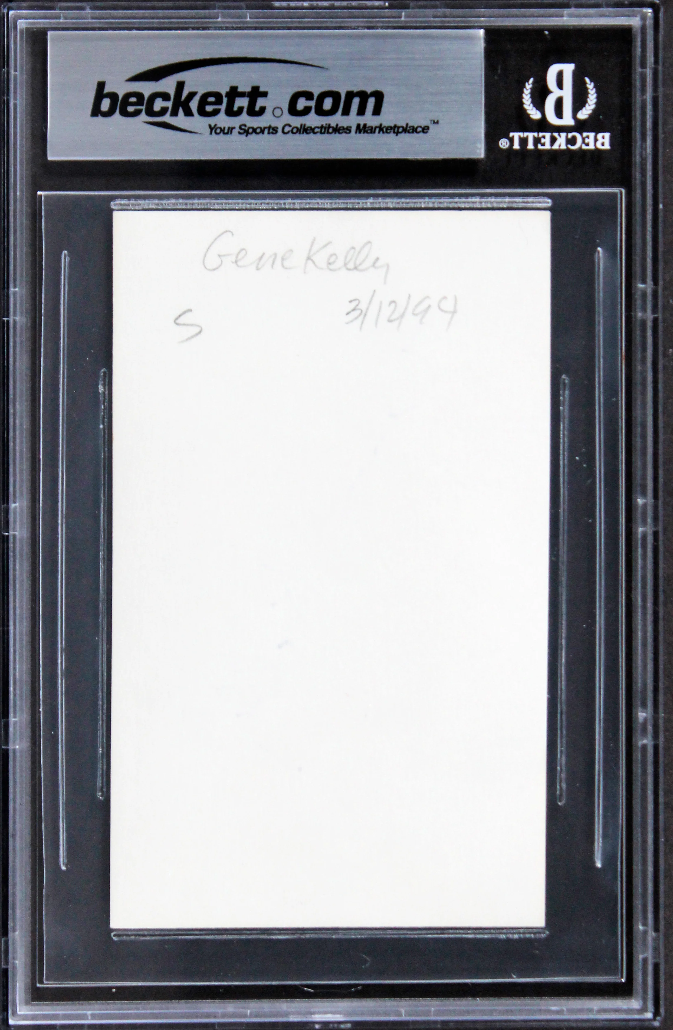 Gene Kelly Singing in the Rain Authentic Signed 3x5 Index Card BAS Slabbed 3 - Image 3