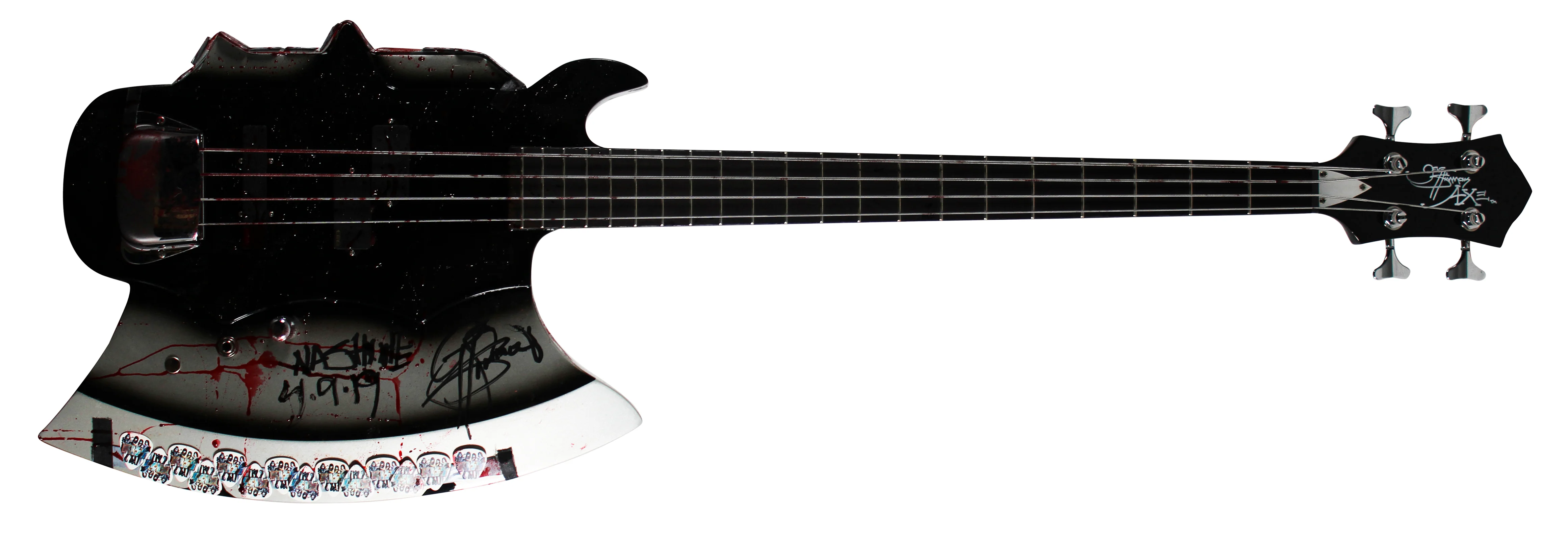 Gene Simmons Authentic Signed & Inscribed Stage Used Axe Guitar & Case BAS LOA - Image 5