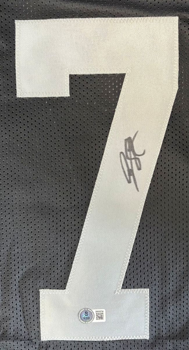 Geno Smith Las Vegas Signed Black Football Jersey BAS - Image 2