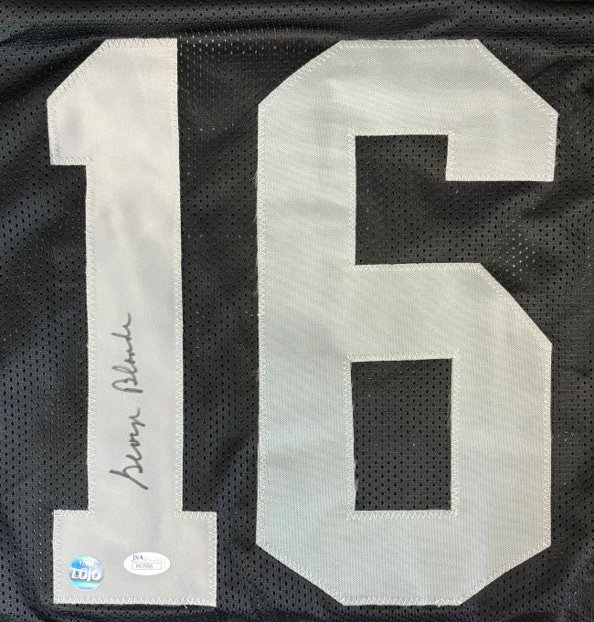 George Blanda Oakland Signed Black Football Jersey JSA+Lojo Hologram - Image 2