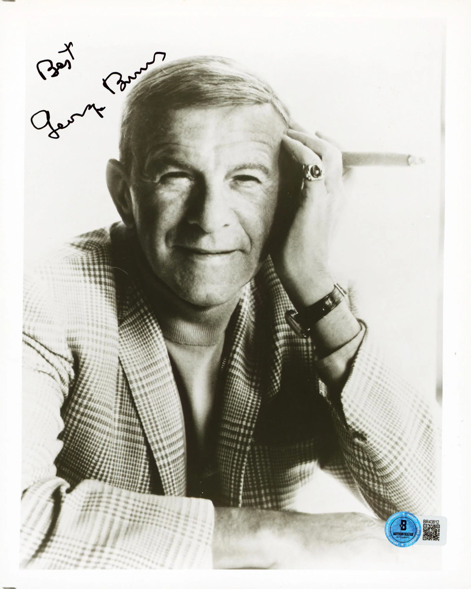 George Burns Comedian Best Authentic Signed 8x10 Vertical Photo BAS #BR43812 - Image 2