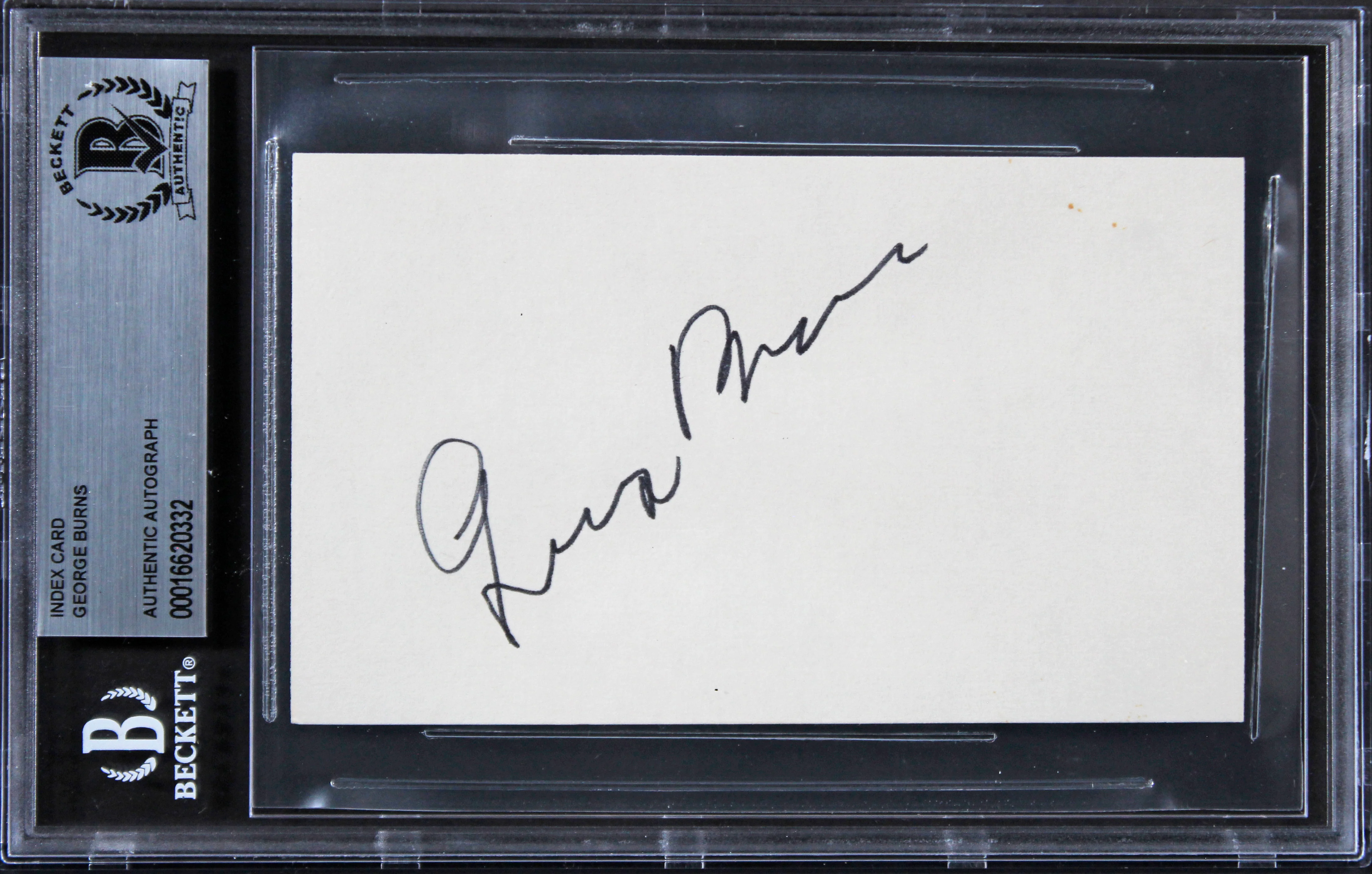George Burns Oh God! Authentic Signed 3x5 Index Card Autographed BAS Slabbed - Image 2