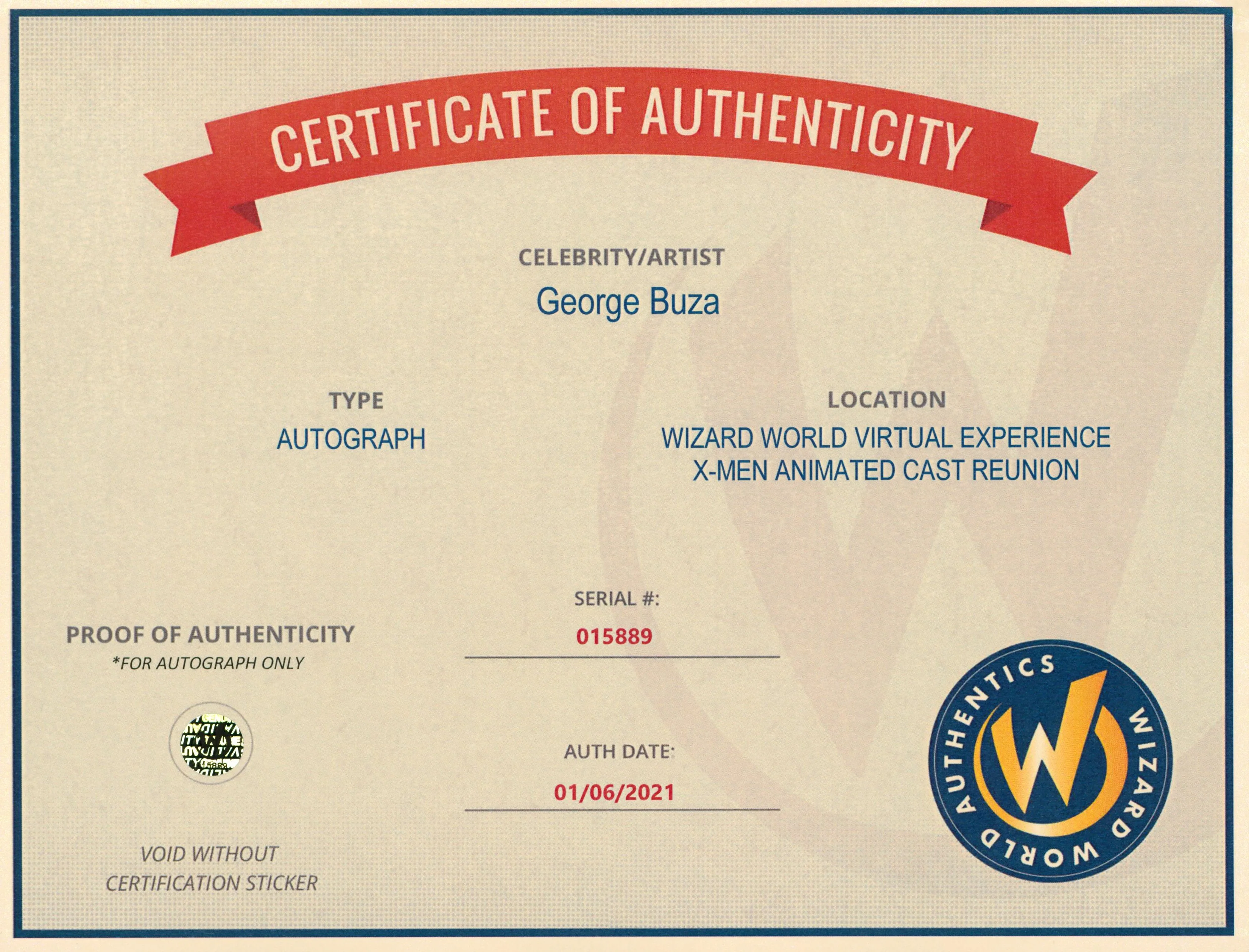 George Buza X-Men The Animated Series "Beast" Signed 8x10 Photo Wizard World - Image 3