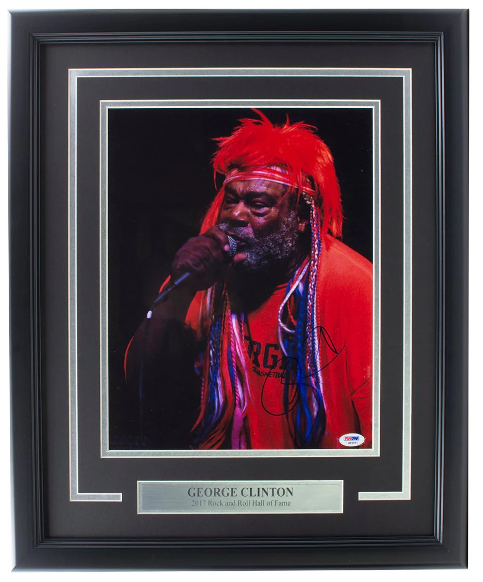George Clinton Signed Framed 11x14 Photo PSA/DNA