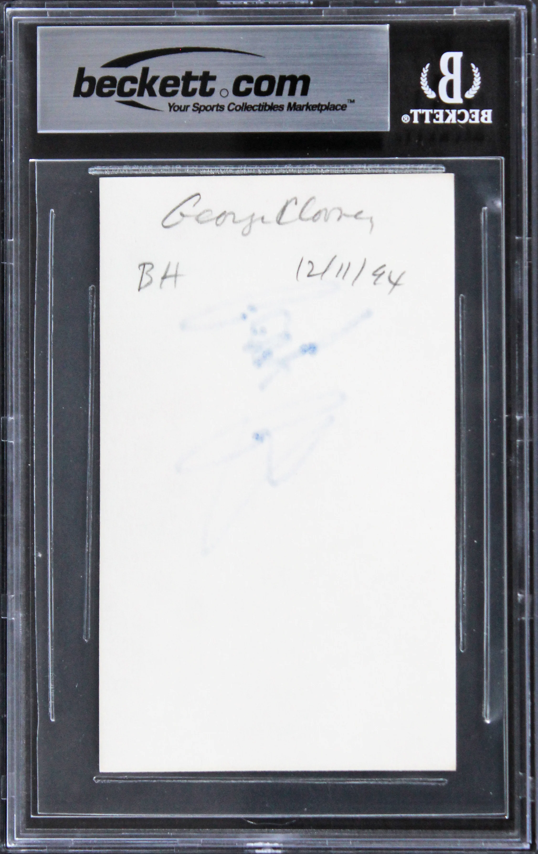 George Clooney From Dusk Till Dawn Authentic Signed 3x5 Index Card BAS Slabbed - Image 3