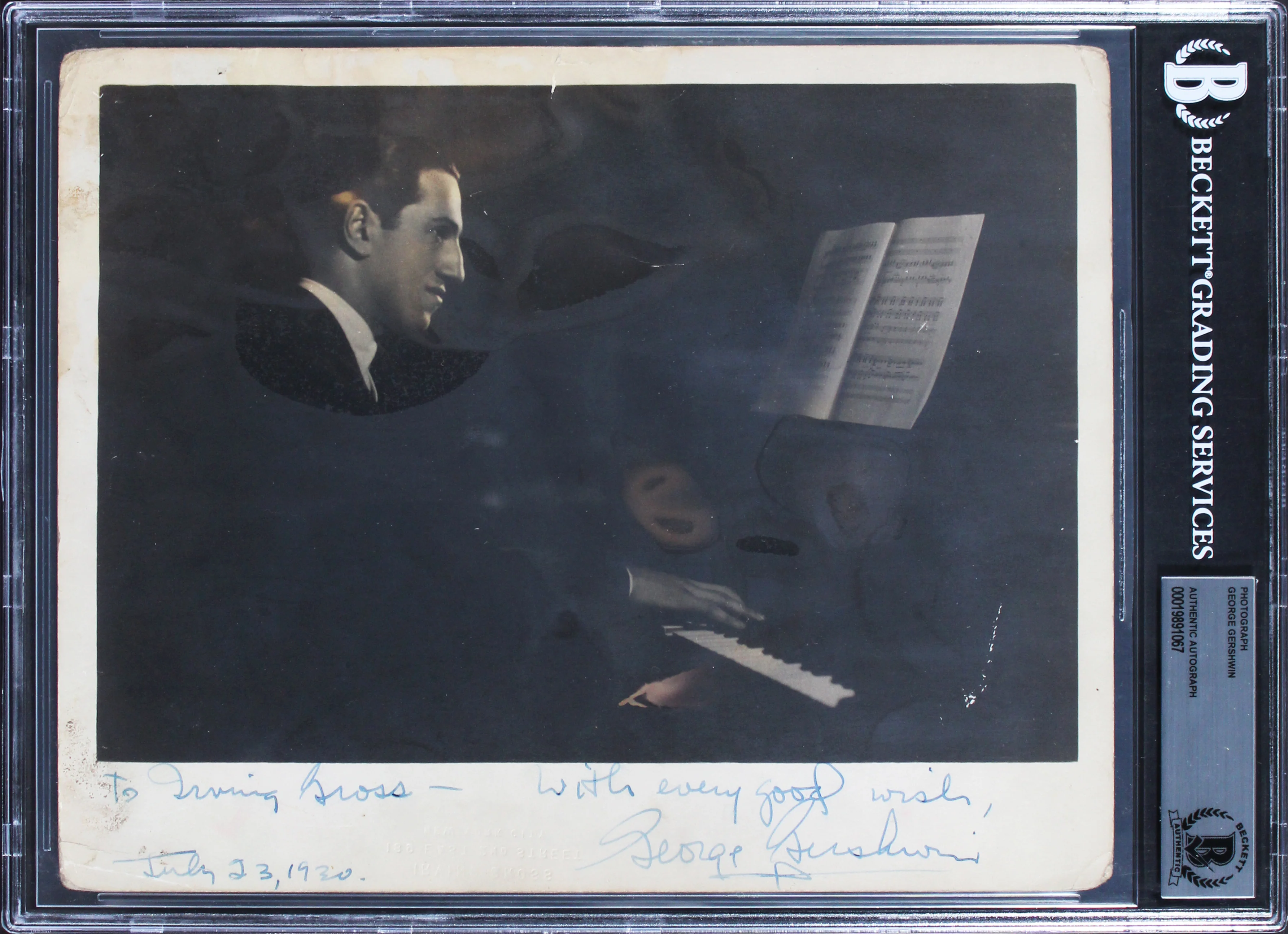 George Gershwin Signed 8x10 Black & White Gelatin Silver Print Photo BAS Slabbed - Image 2
