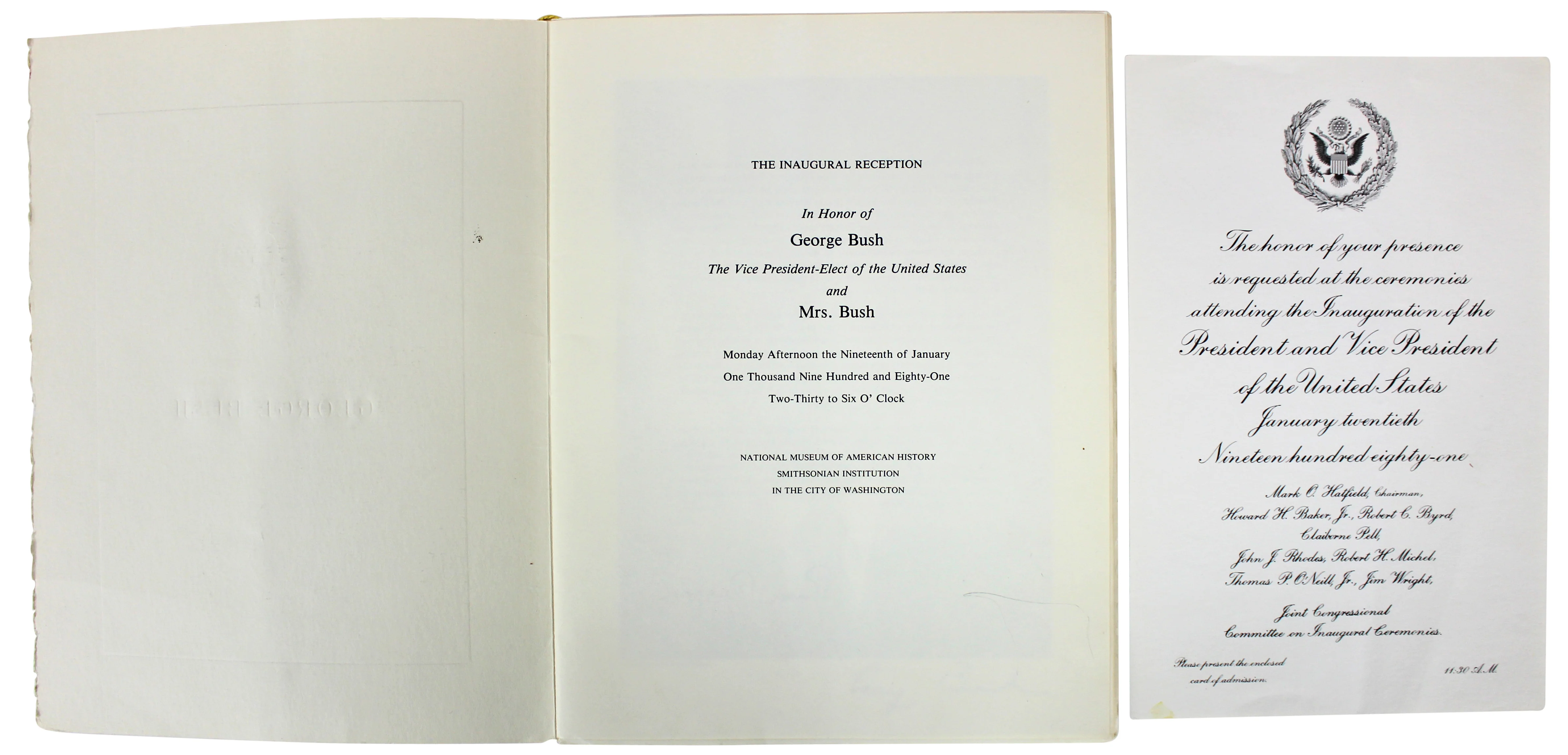 George H.W. Bush Signed 1981 8.5x11 Inauguaration Invitation Program BAS #A70478 - Image 6