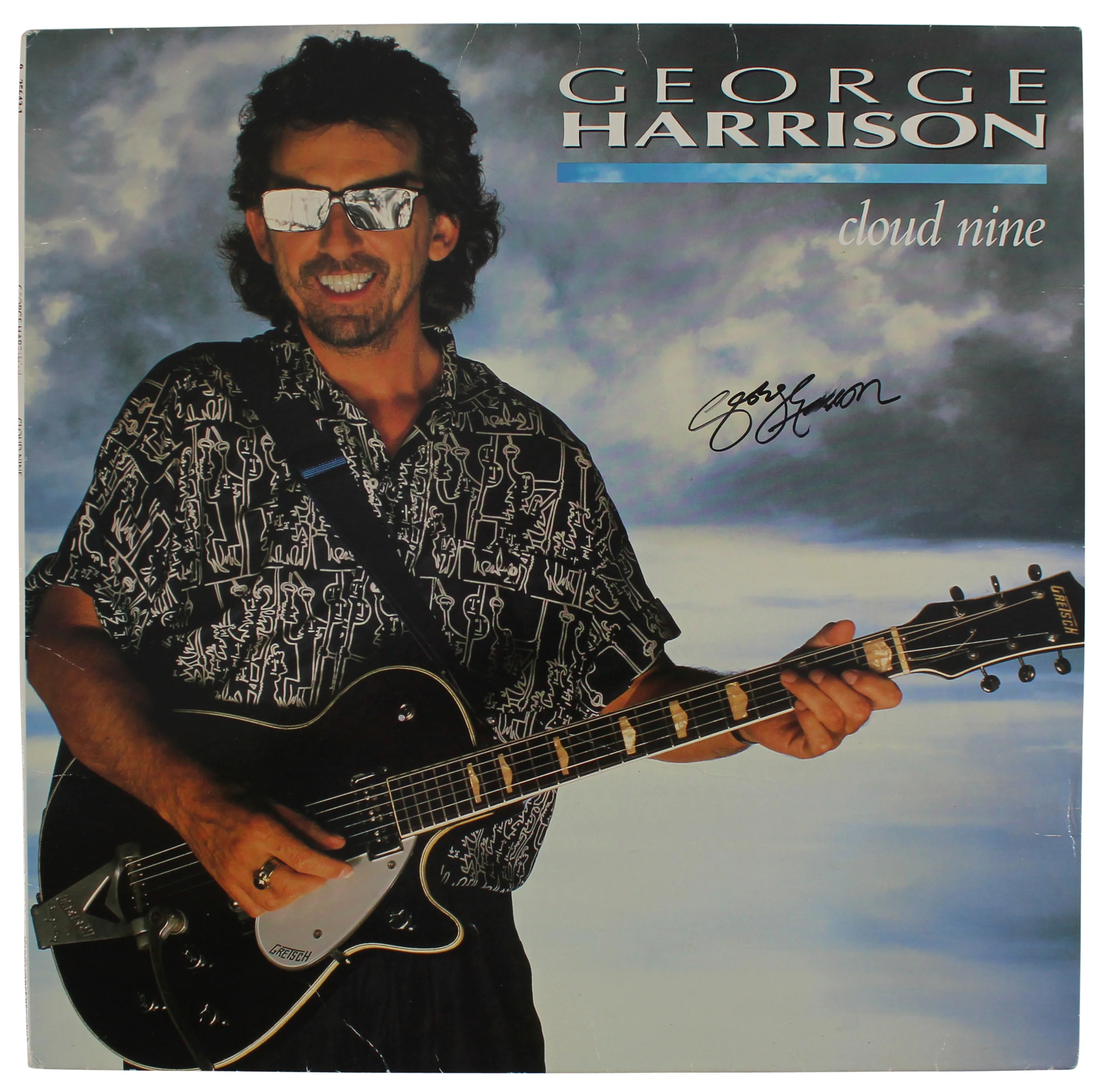 George Harrison Authentic Signed Cloud Nine Album Cover JSA #BB39756 - Image 2