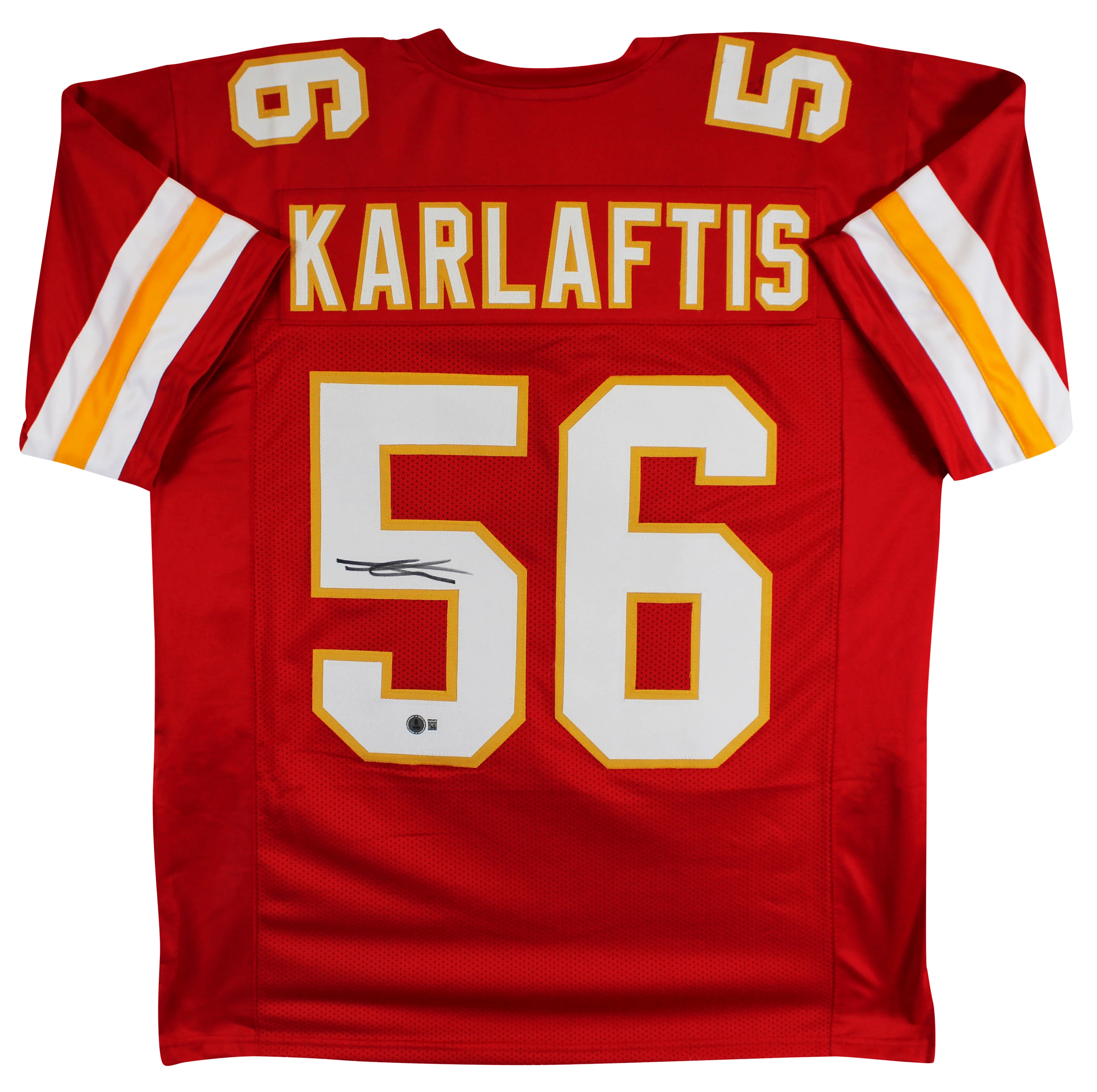 George Karlaftis Authentic Signed Red Pro Style Jersey Autographed BAS Witnessed - Image 2