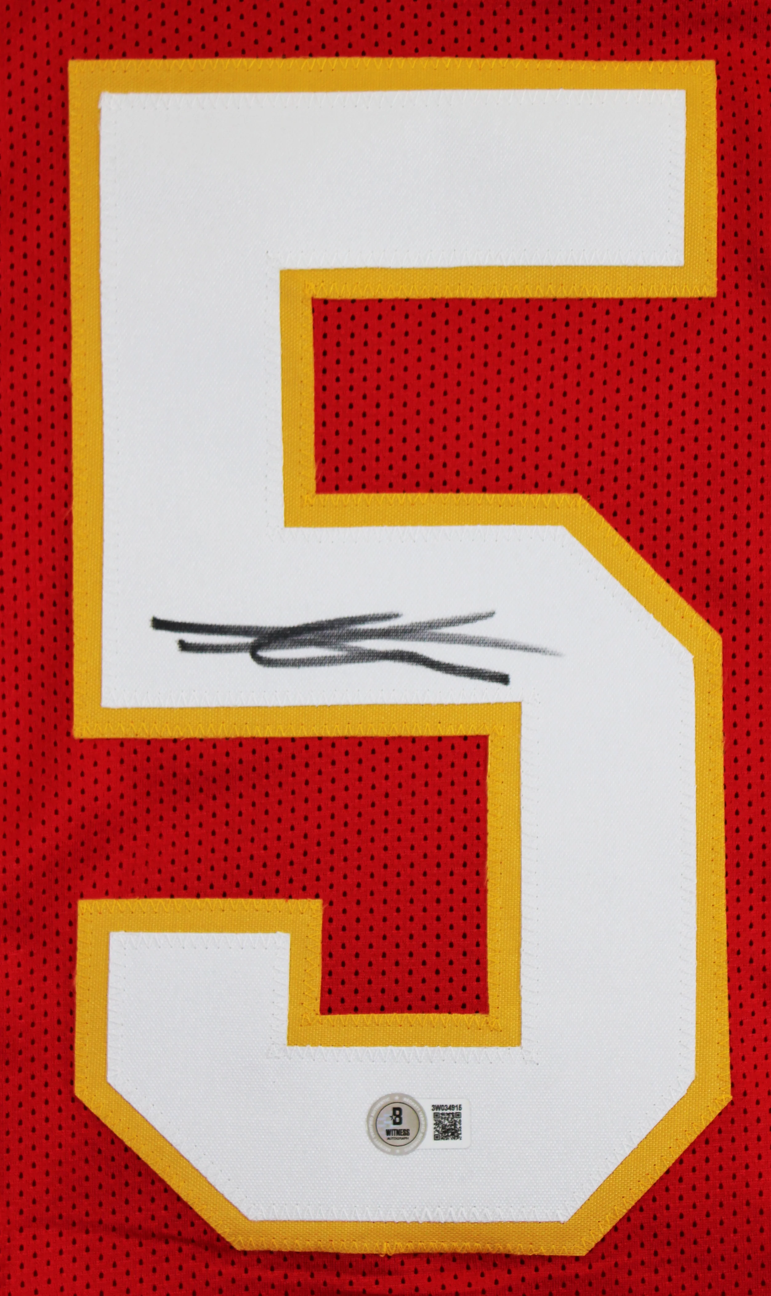 George Karlaftis Authentic Signed Red Pro Style Jersey Autographed BAS Witnessed - Image 3