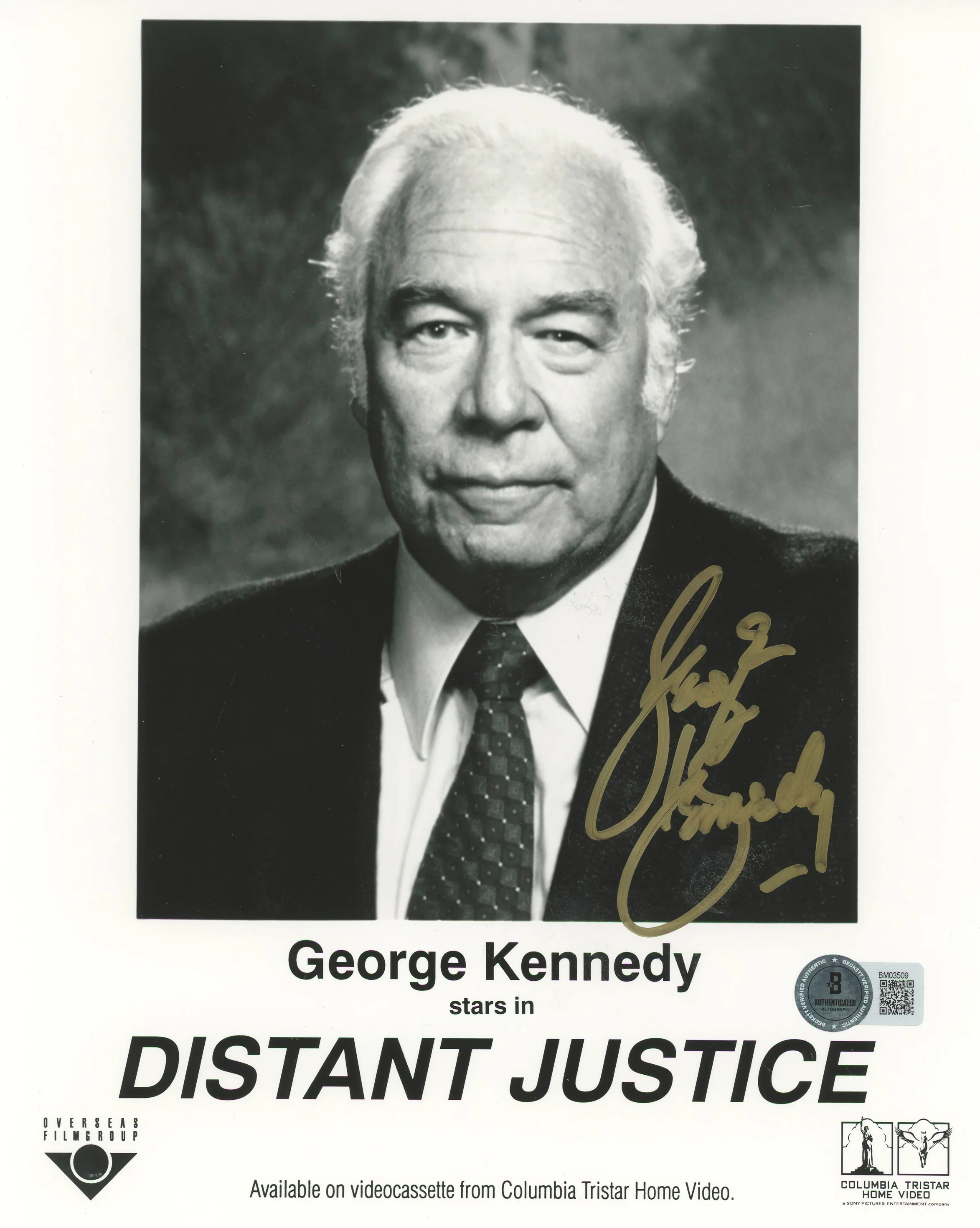 George Kennedy Distant Justice Authentic Signed 8x10 Photo BAS #BM03509 - Image 2
