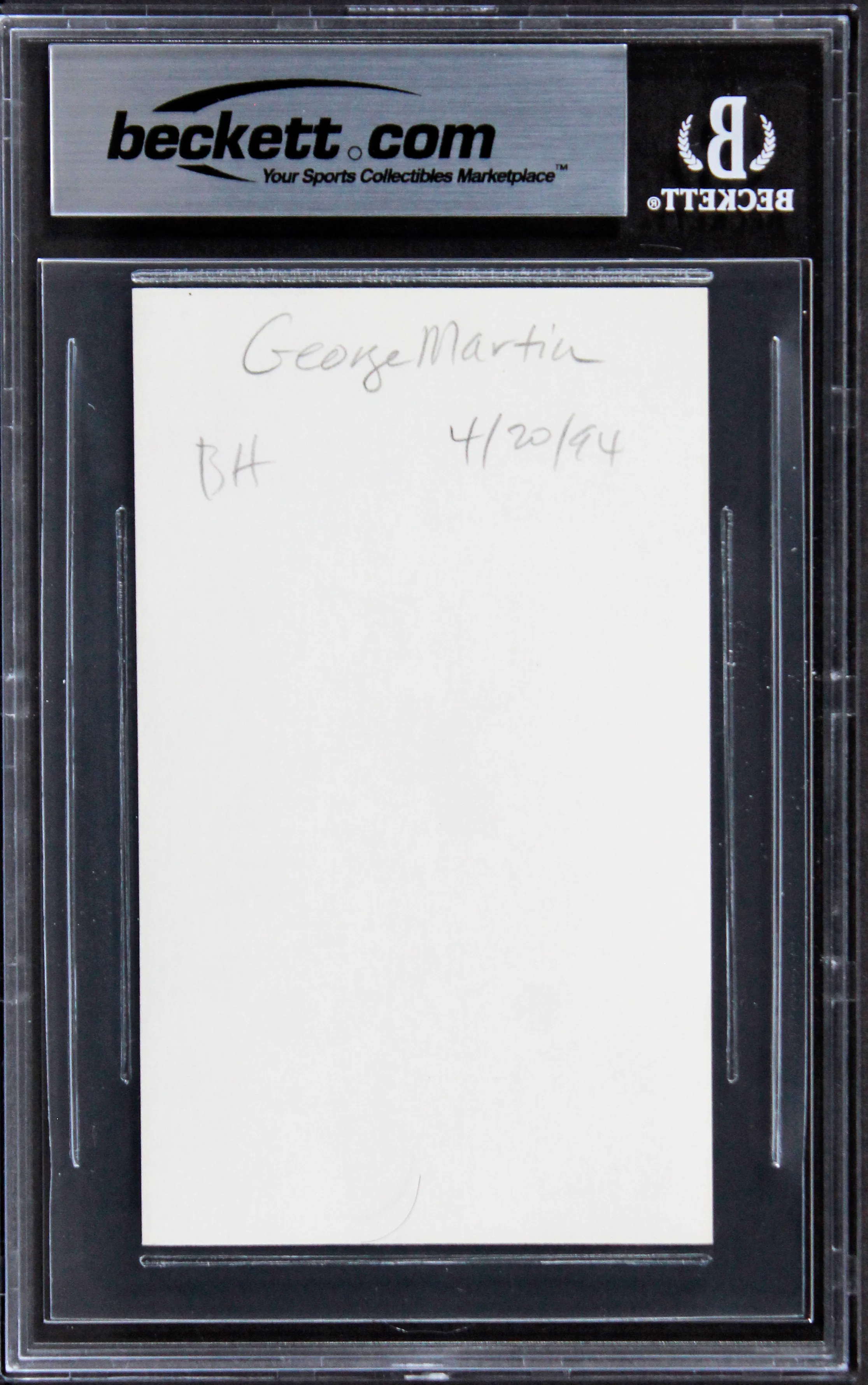 George Martin Musician Authentic Signed 3x5 Index Card Autographed BAS Slabbed - Image 3