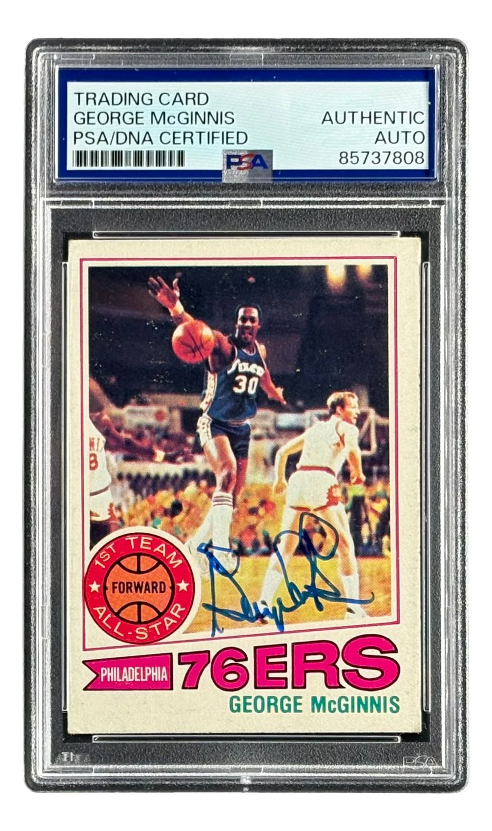 George McGinnis Signed 1977 Topps #50 76ers Trading Card PSA/DNA