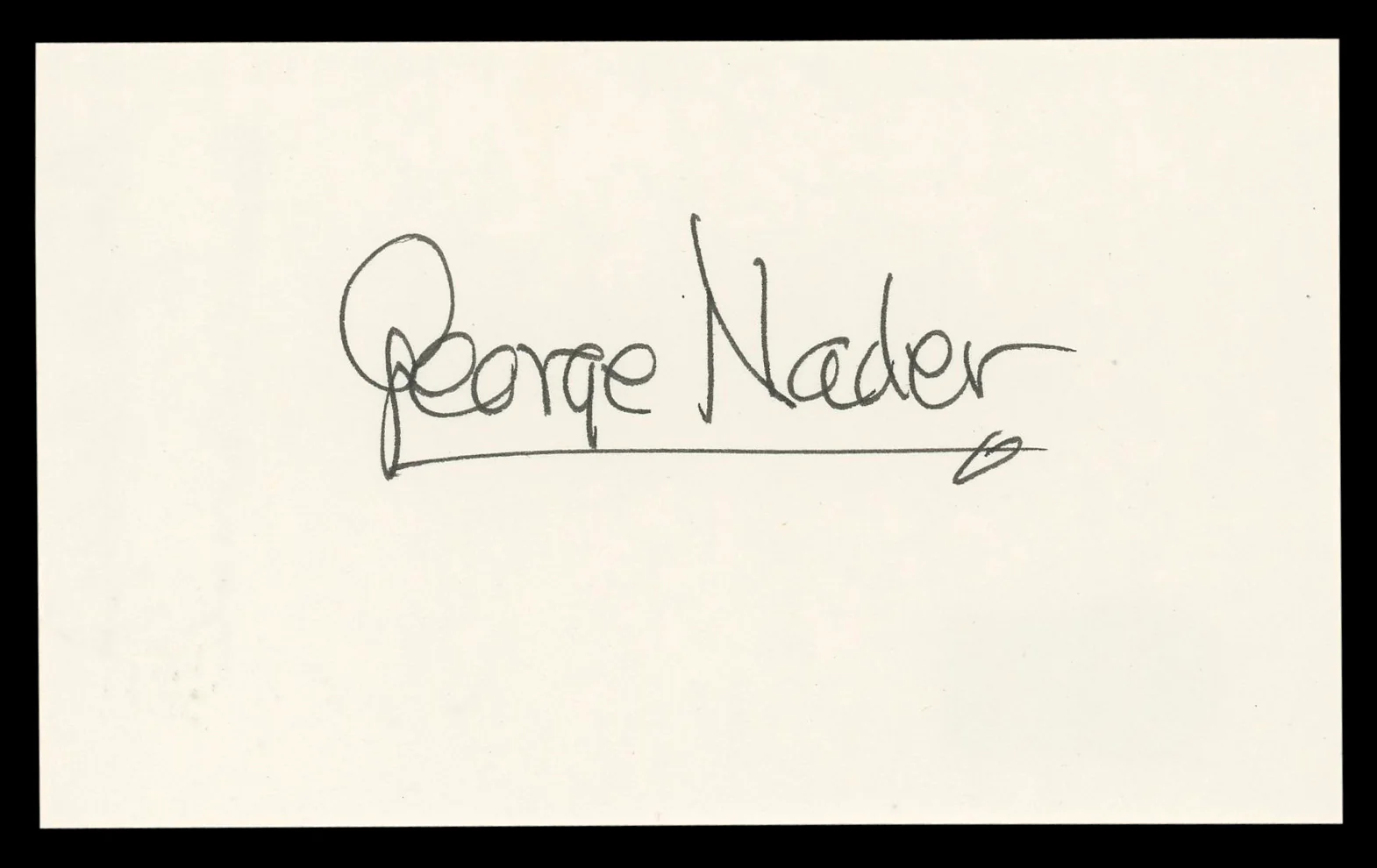 George Nader The Female Animal Authentic Signed 3x5 Index Card BAS #BL98821