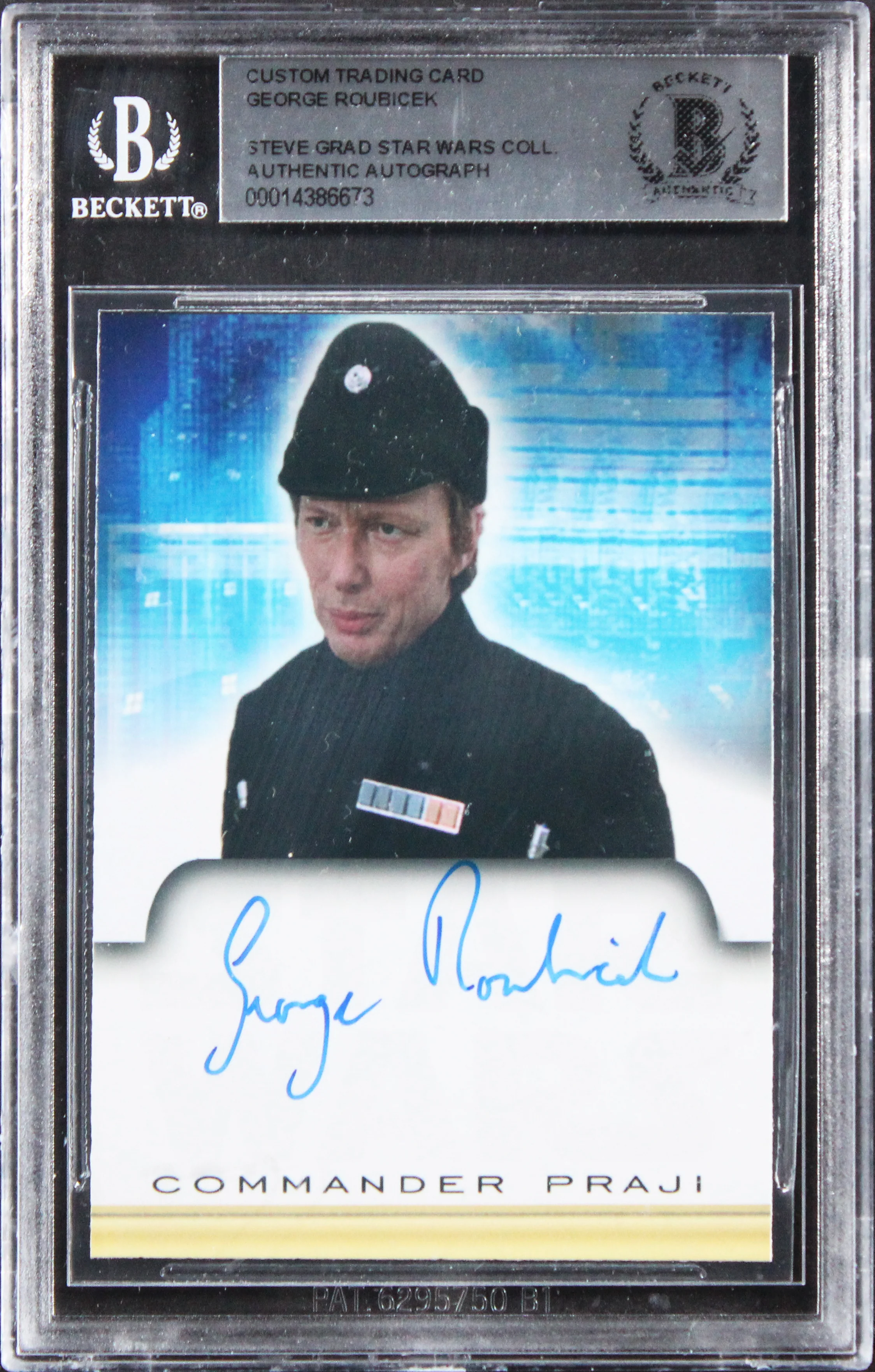 George Roubicek Star Wars Authentic Signed Custom Trading Card BAS Slabbed - Image 2