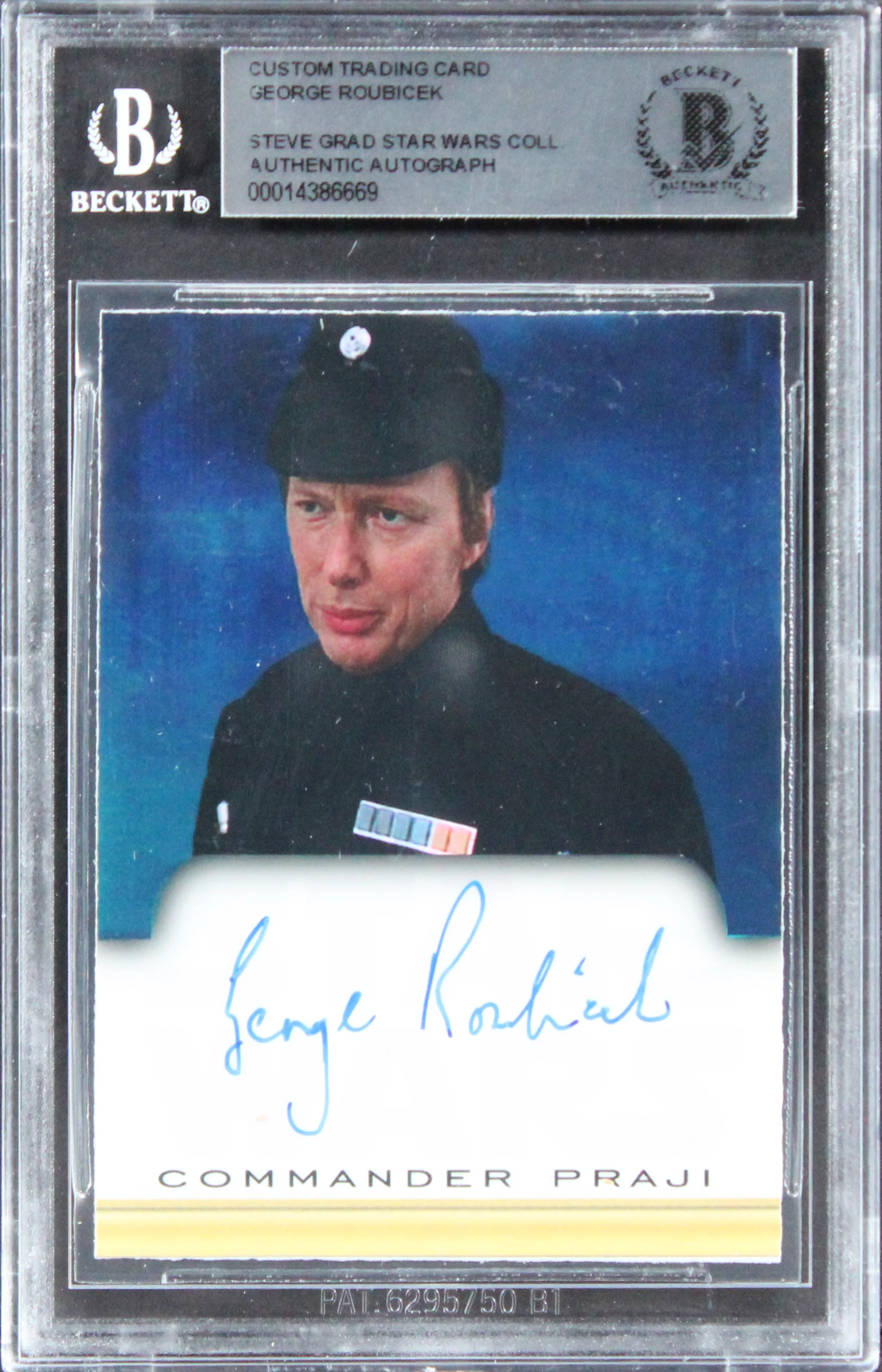 George Roubicek Star Wars Authentic Signed Custom Trading Card BAS Slabbed - Image 2