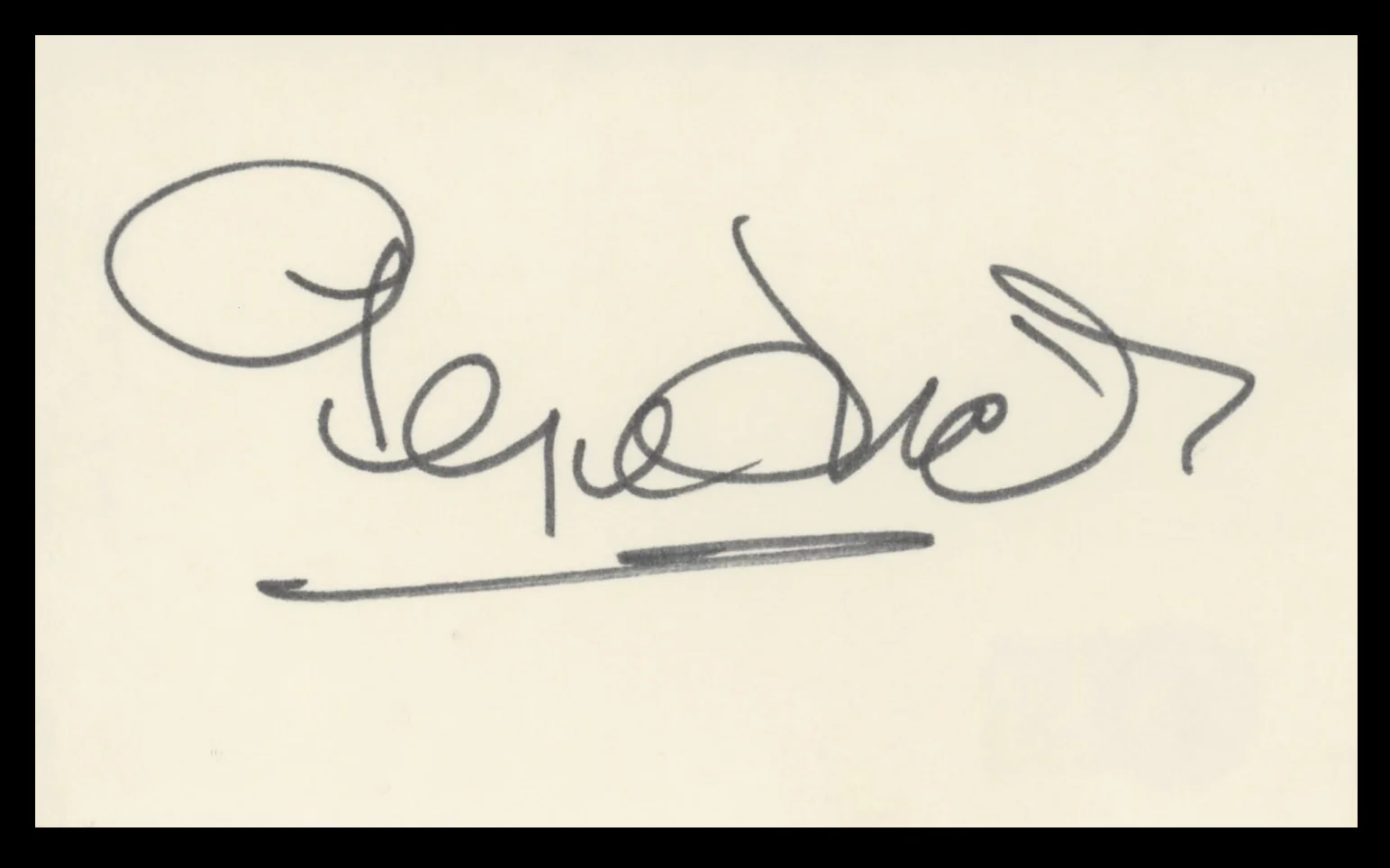 George Sidney The Three Musketeers Authentic Signed 3x5 Index Card BAS #BV59076